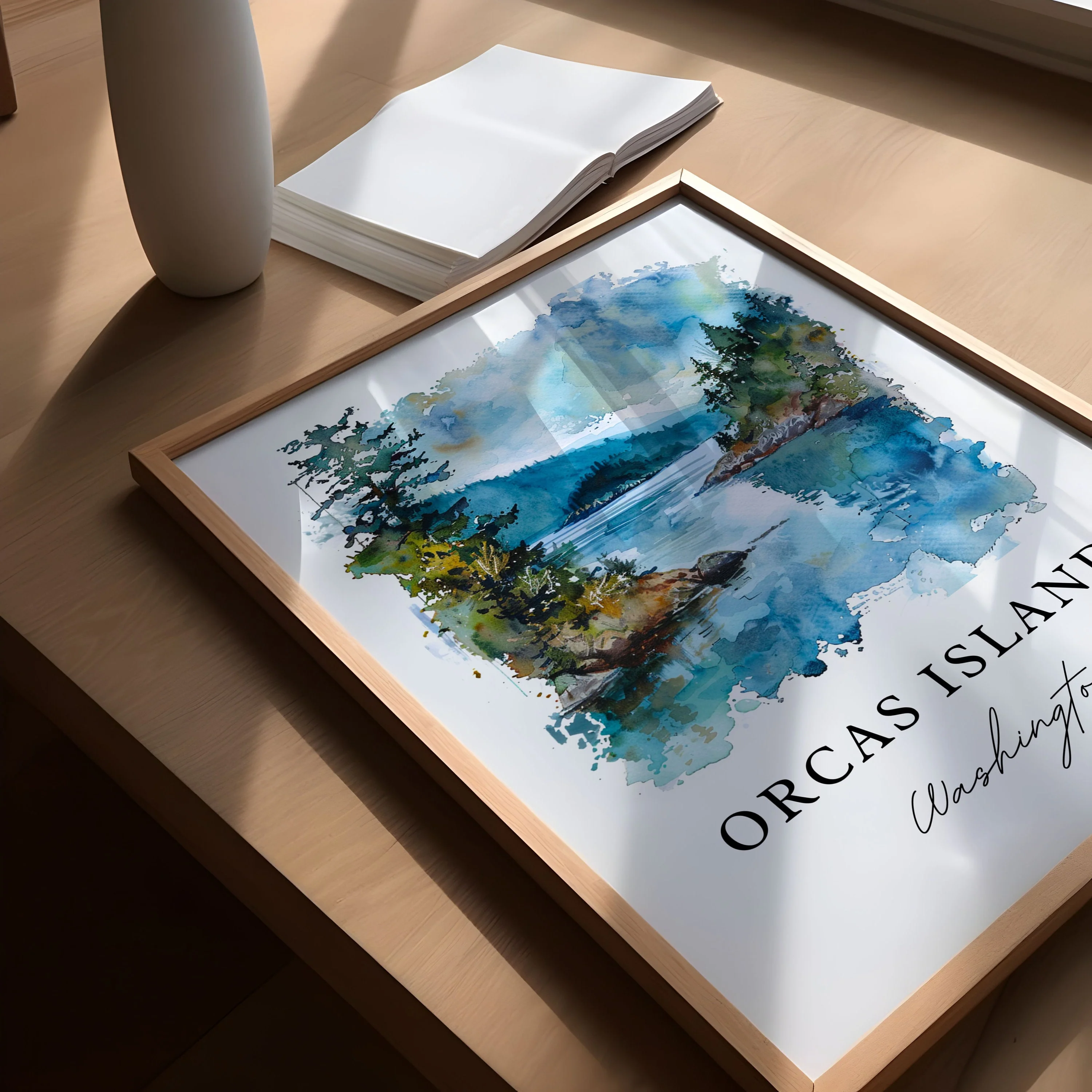 Orcas Island, USA – Watercolor Art Print - Image 2