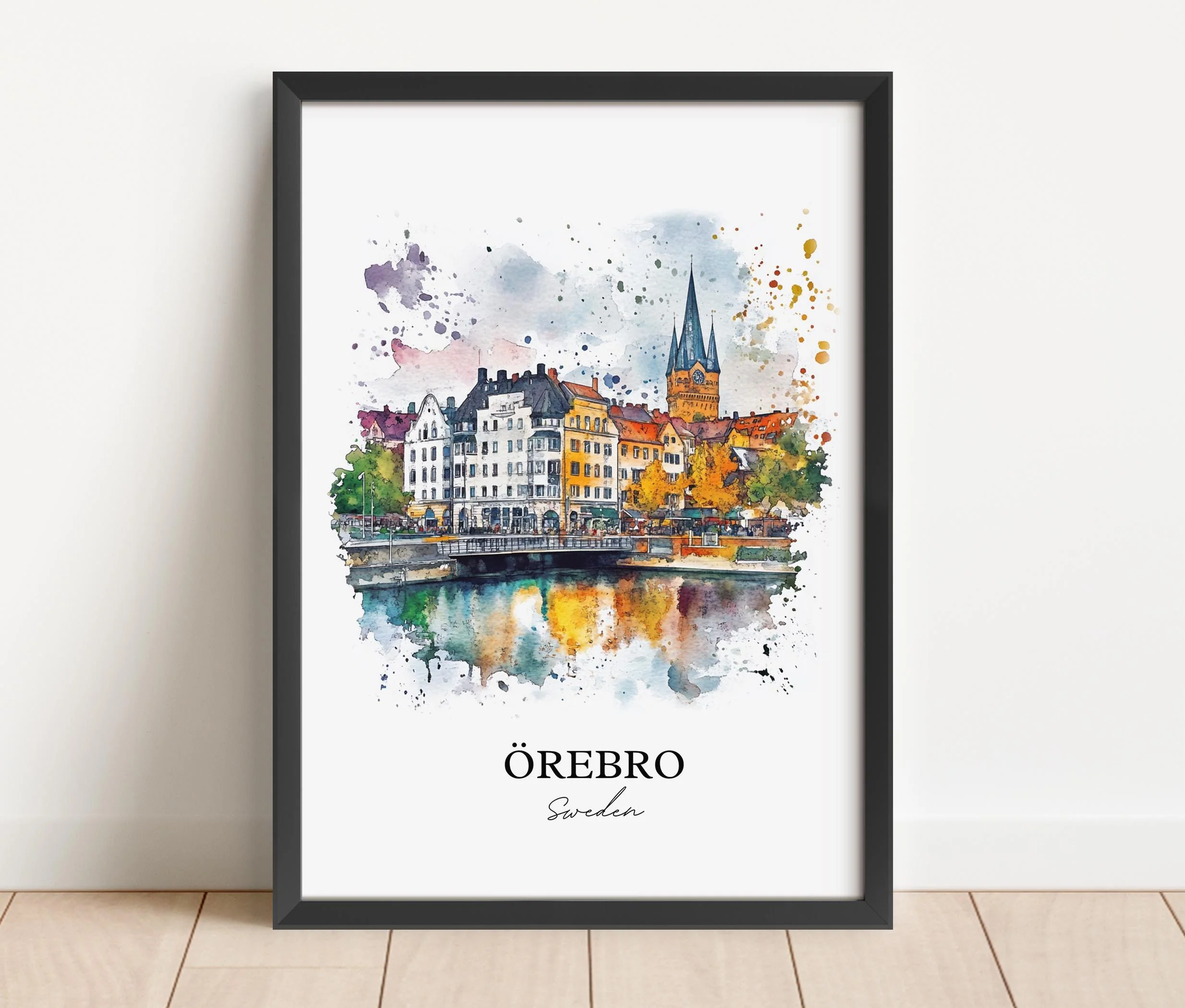 Orebro, Sweden – Watercolor Art Print - Image 4