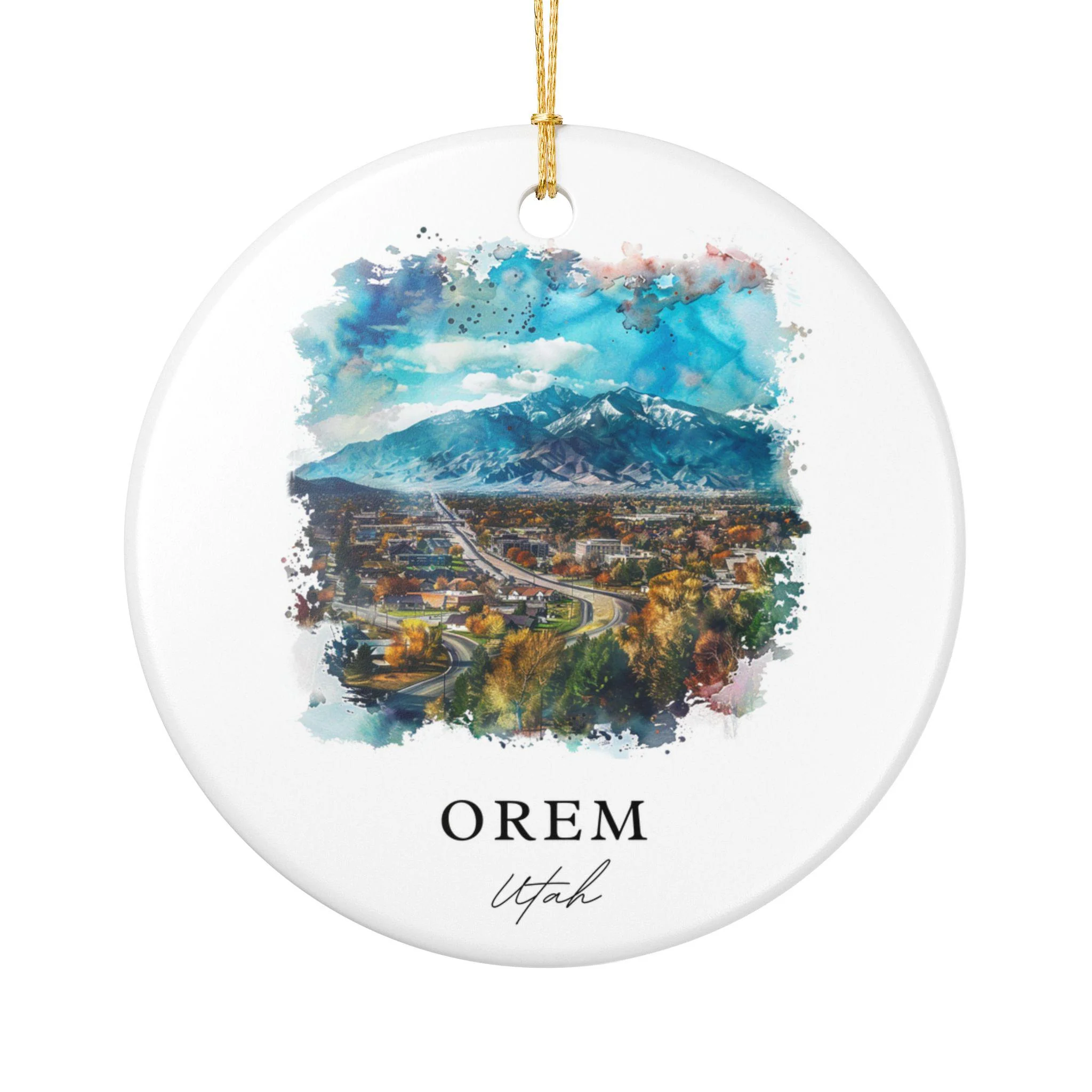 Orem Utah Ornament: Unique Orem Souvenir, Orem Utah Xmas Decor, and Authentic Utah Gift
