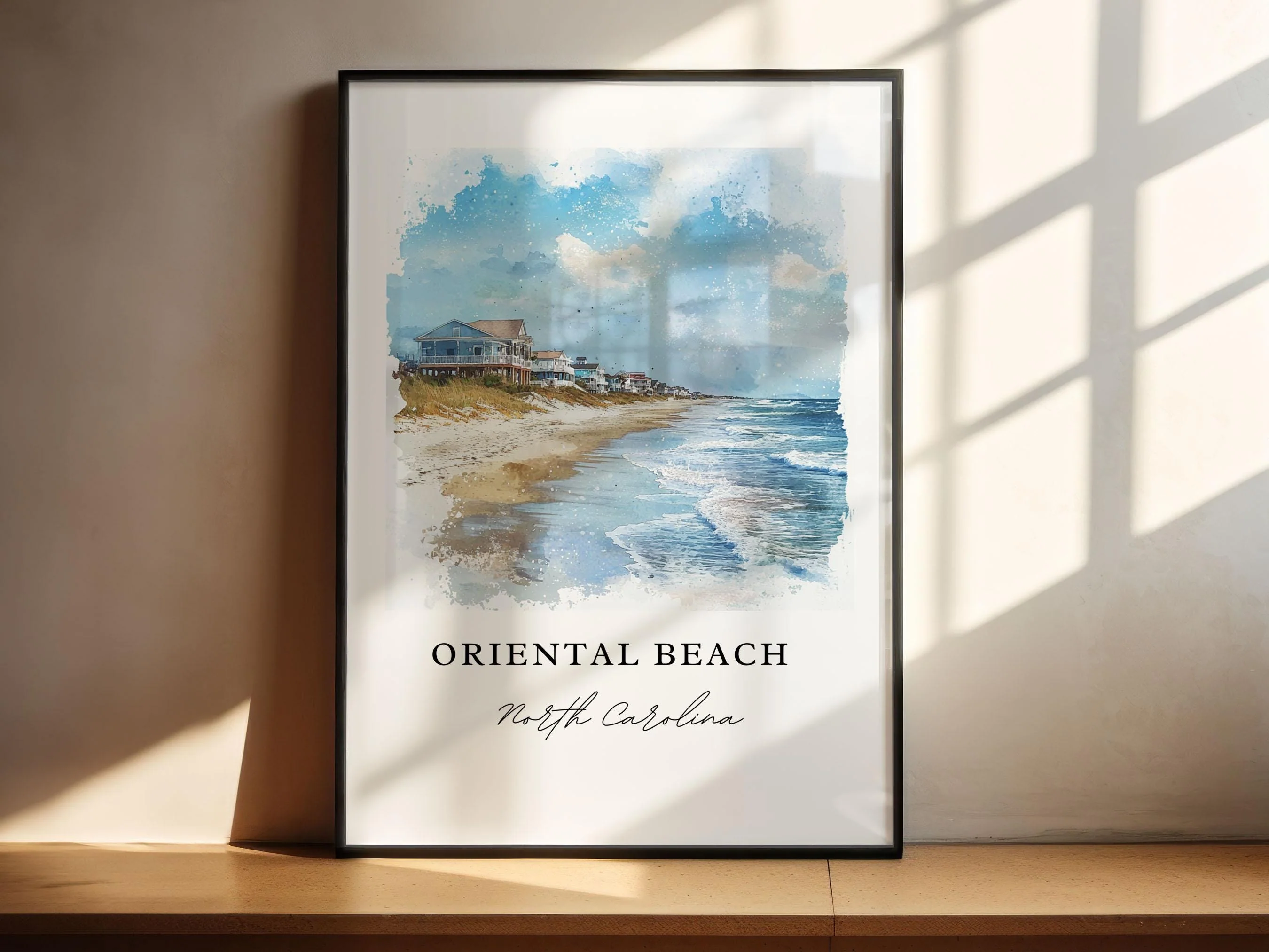 Oriental Beach, NC, USA – Watercolor Art Print - Image 4