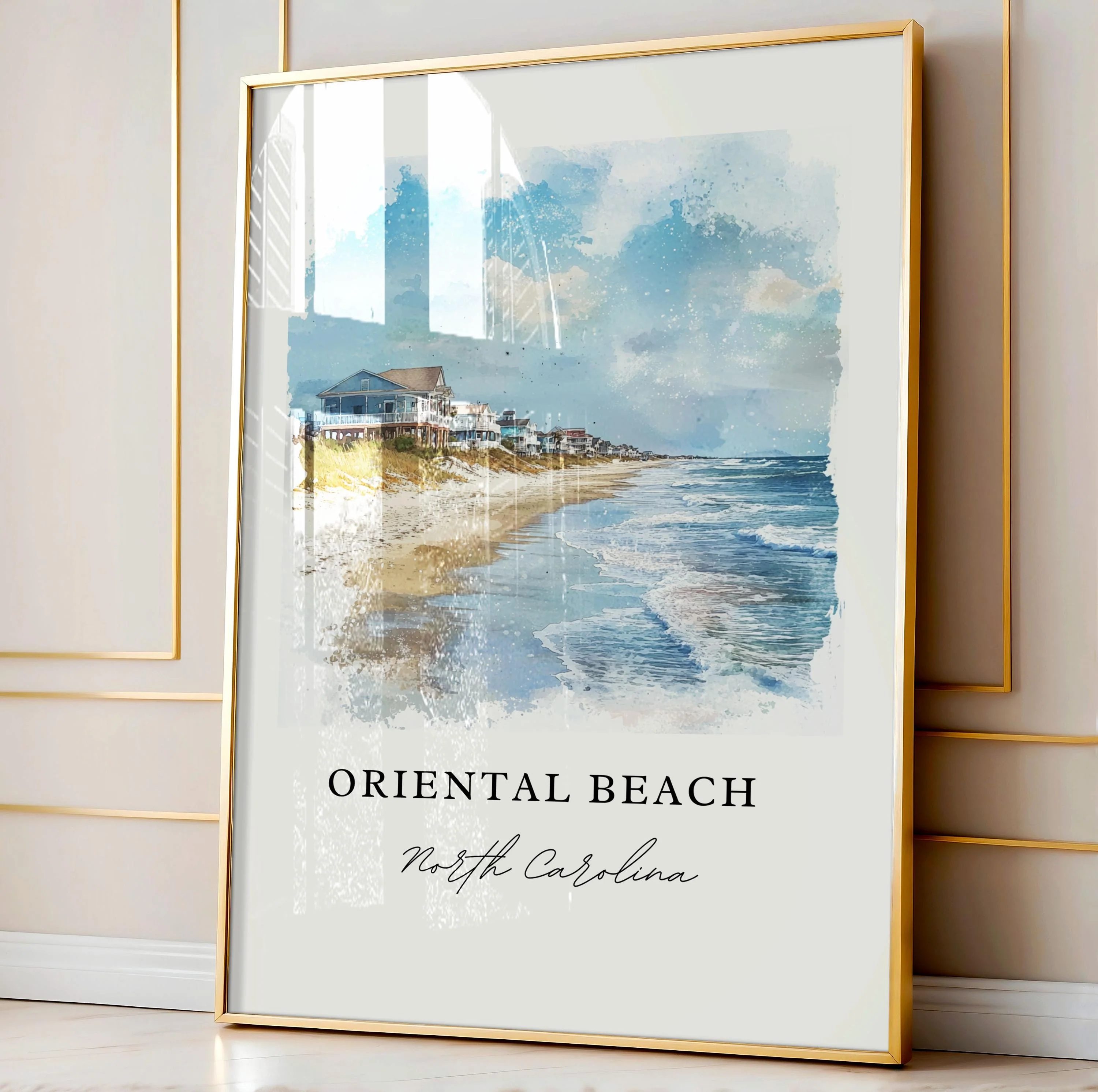 Oriental Beach, NC, USA – Watercolor Art Print - Image 5