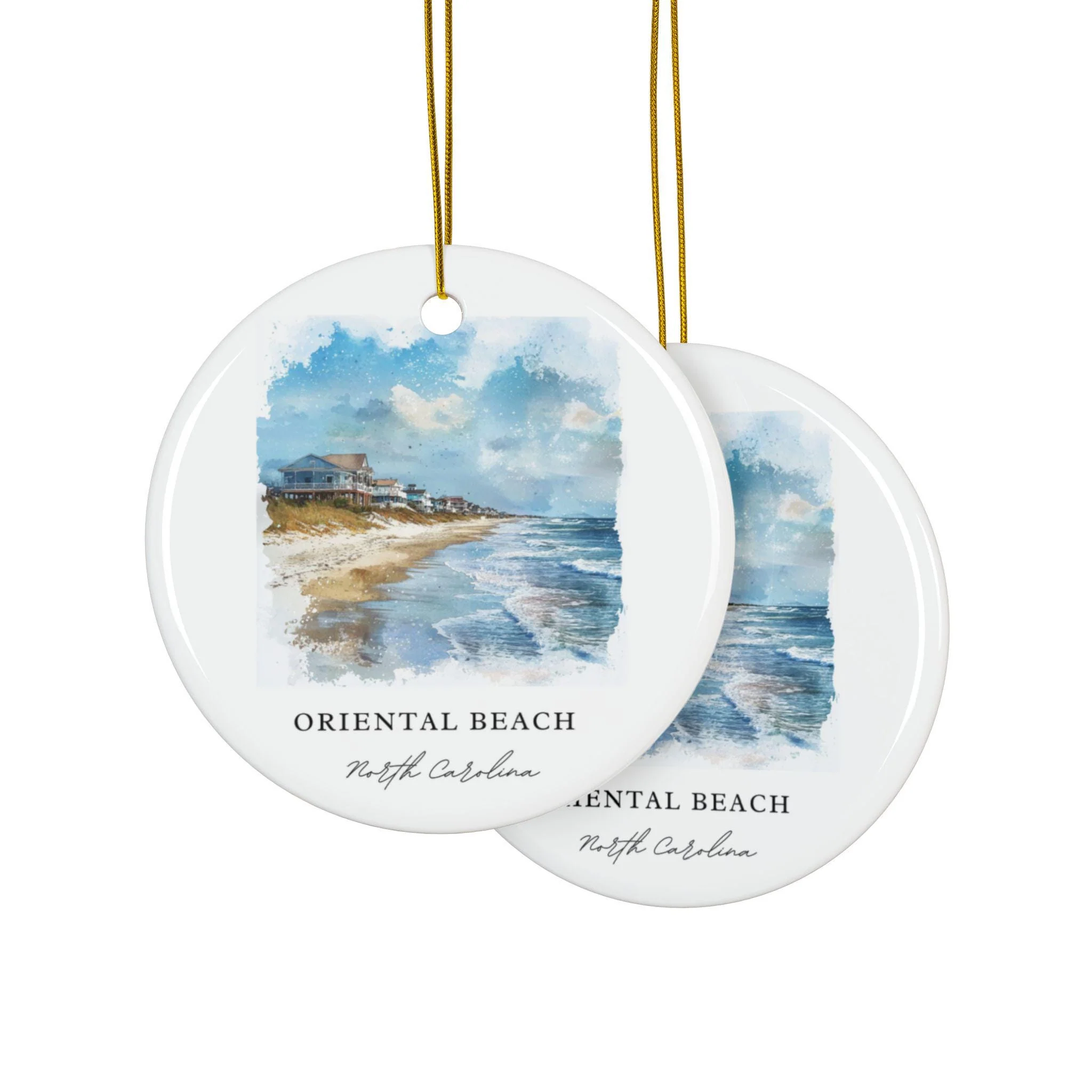 Oriental Beach NC Ornament: Unique Oriental NC Souvenir, North Carolina Decor, and Oriental Beach NC Gift - Image 2