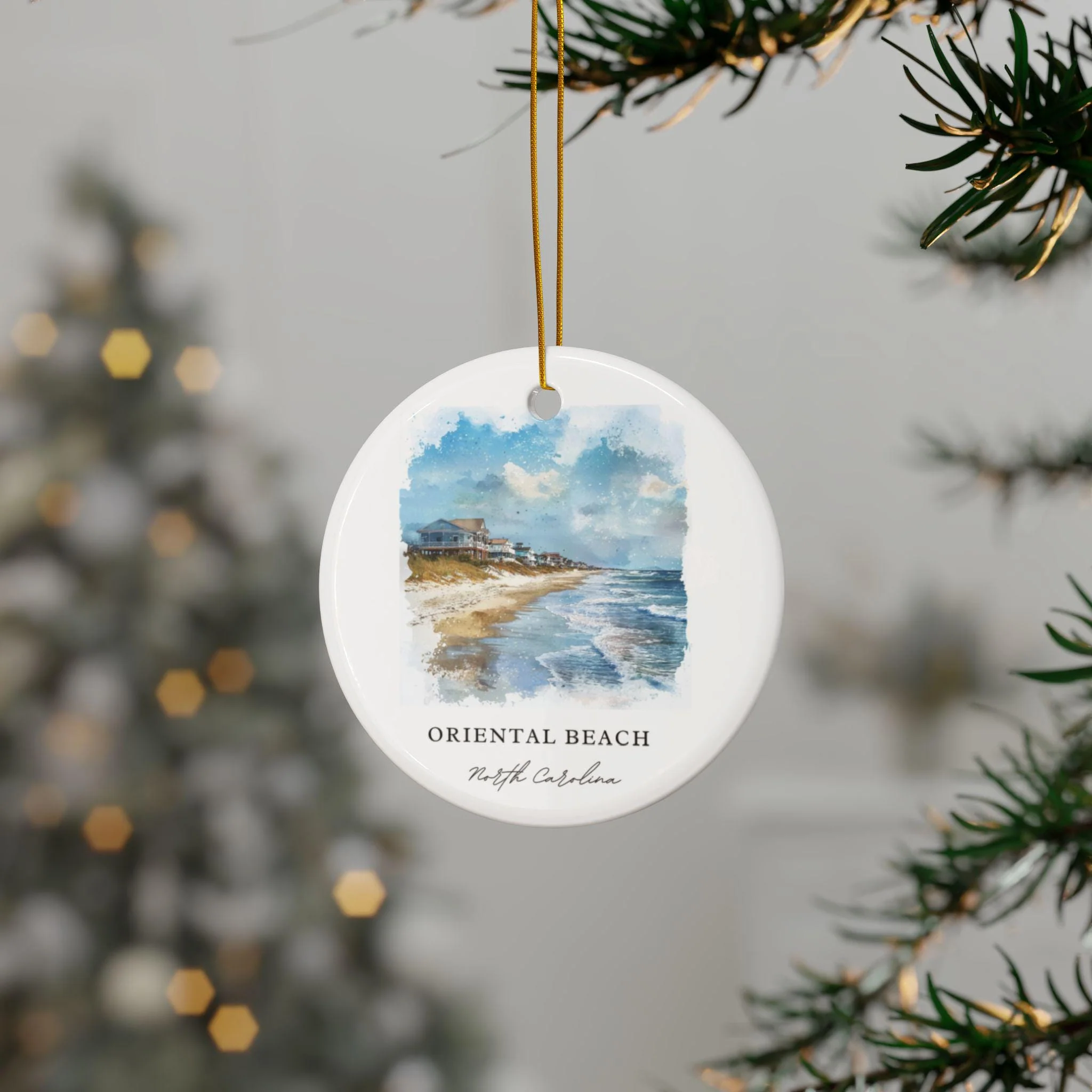 Oriental Beach NC Ornament: Unique Oriental NC Souvenir, North Carolina Decor, and Oriental Beach NC Gift - Image 3
