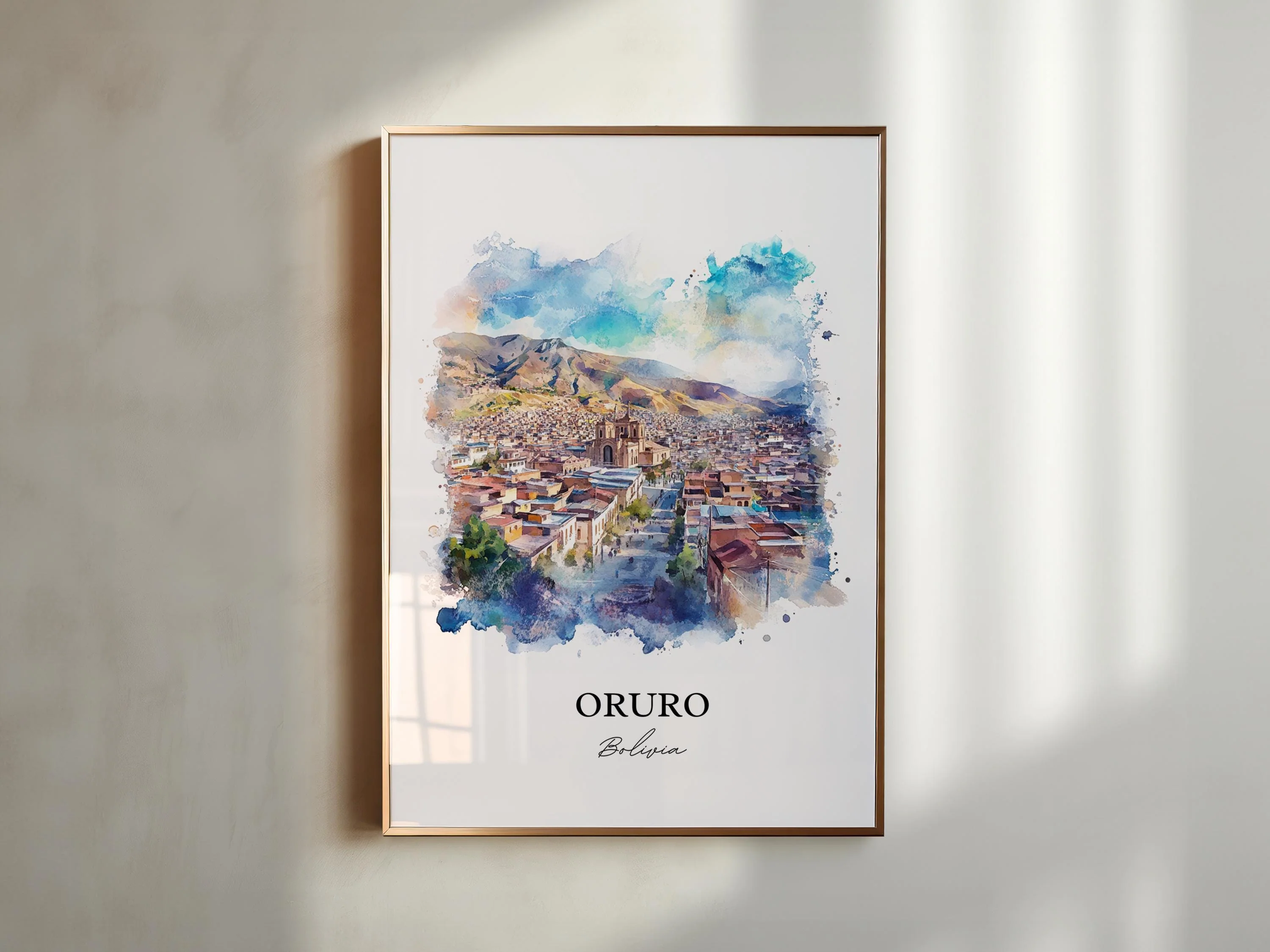 Oruro, Bolivia – Watercolor Art Print - Image 4