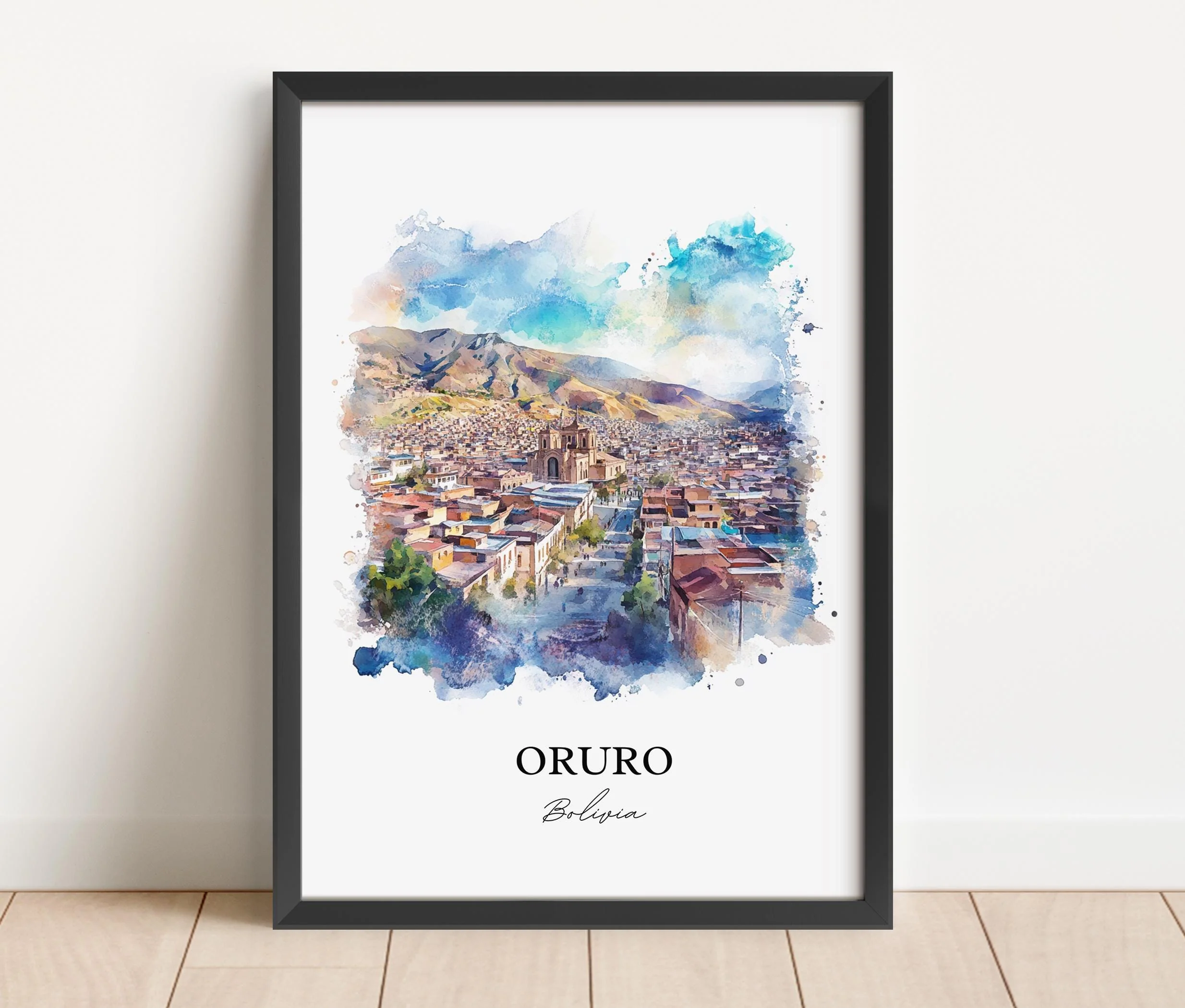Oruro, Bolivia – Watercolor Art Print - Image 5