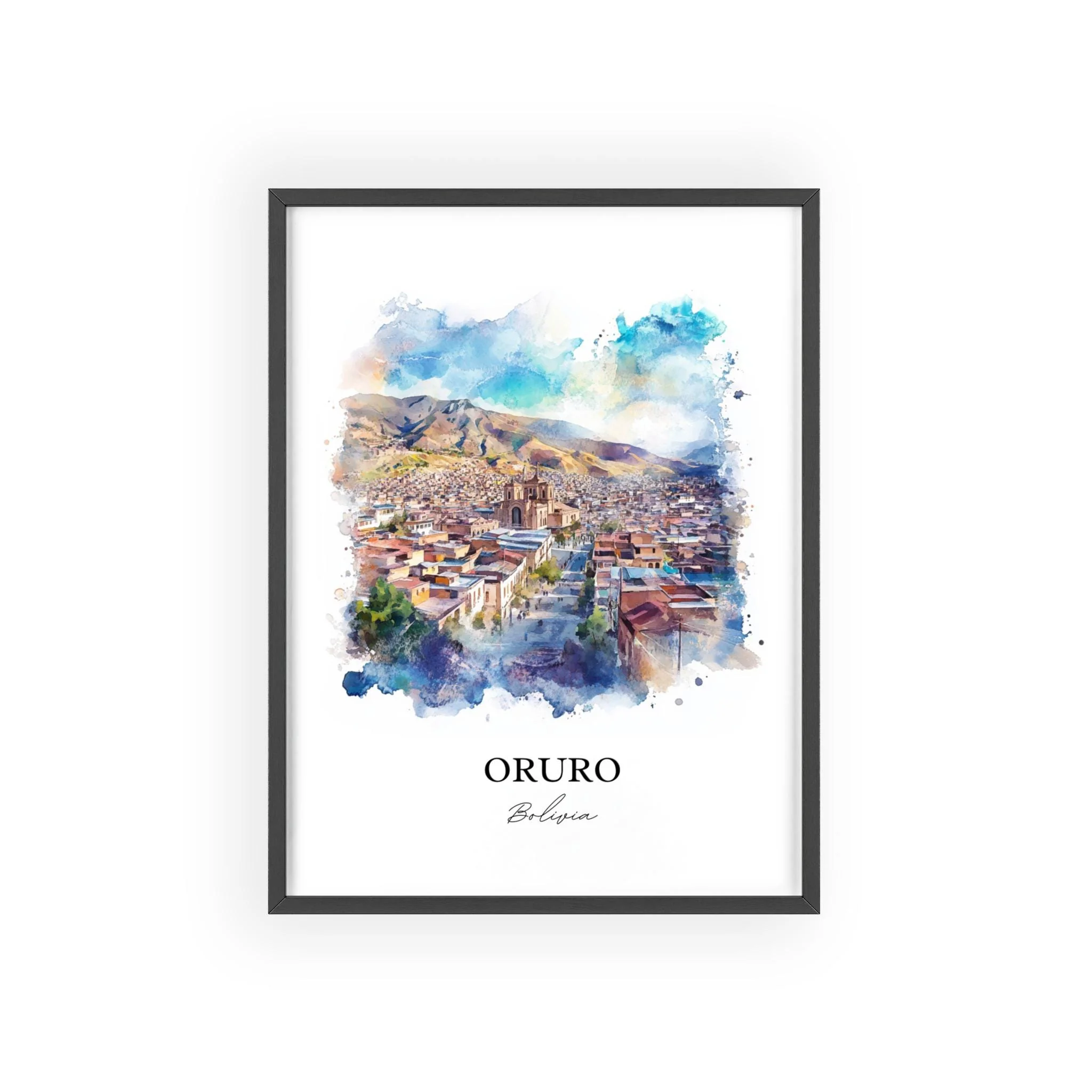 Oruro, Bolivia – Watercolor Art Print - Image 7