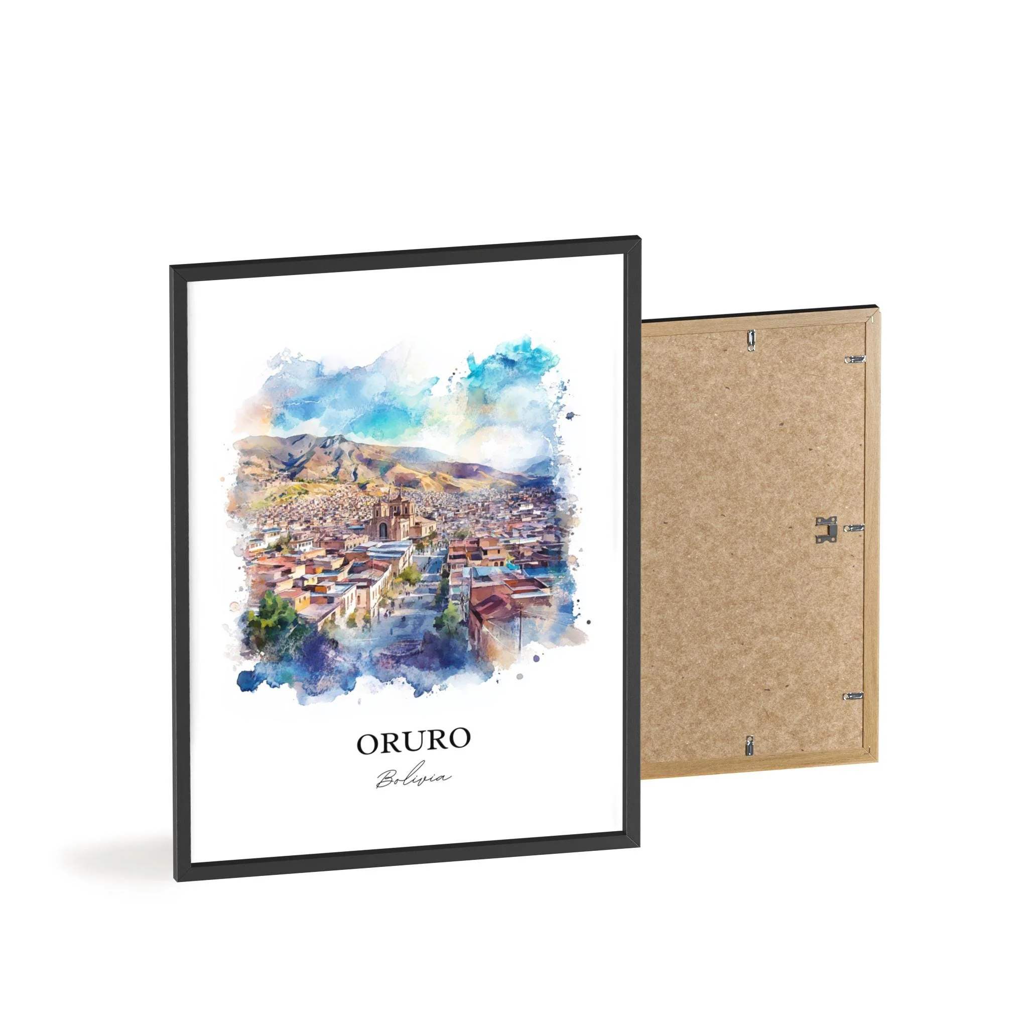 Oruro, Bolivia – Watercolor Art Print - Image 8