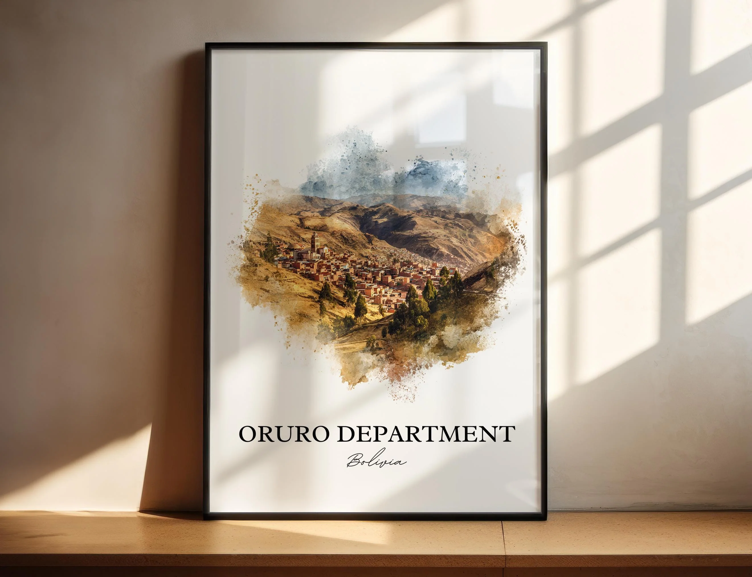 Oruro, Bolivia – Watercolor Art Print