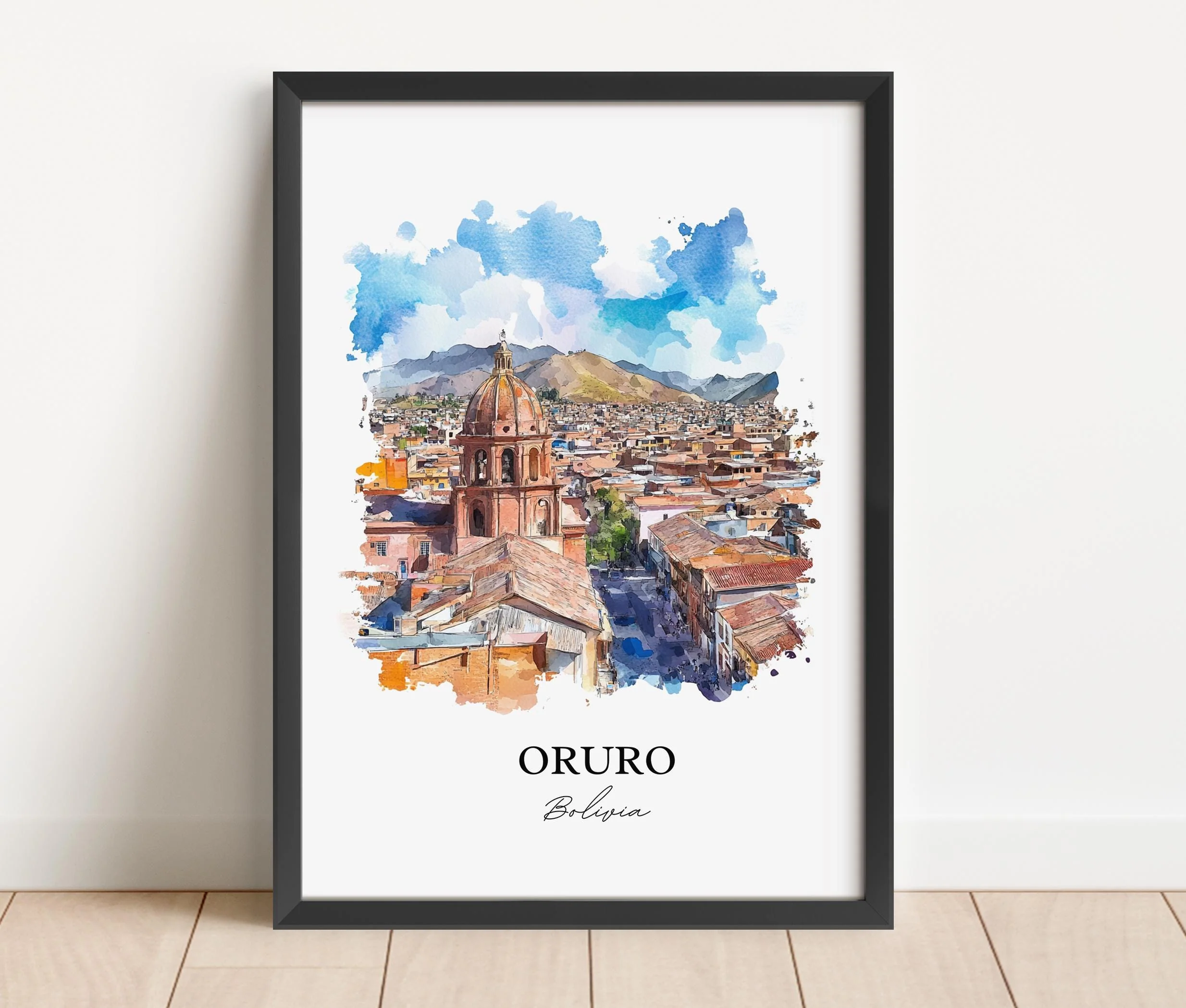 Oruro, Bolivia – Watercolor Art Print - Image 4