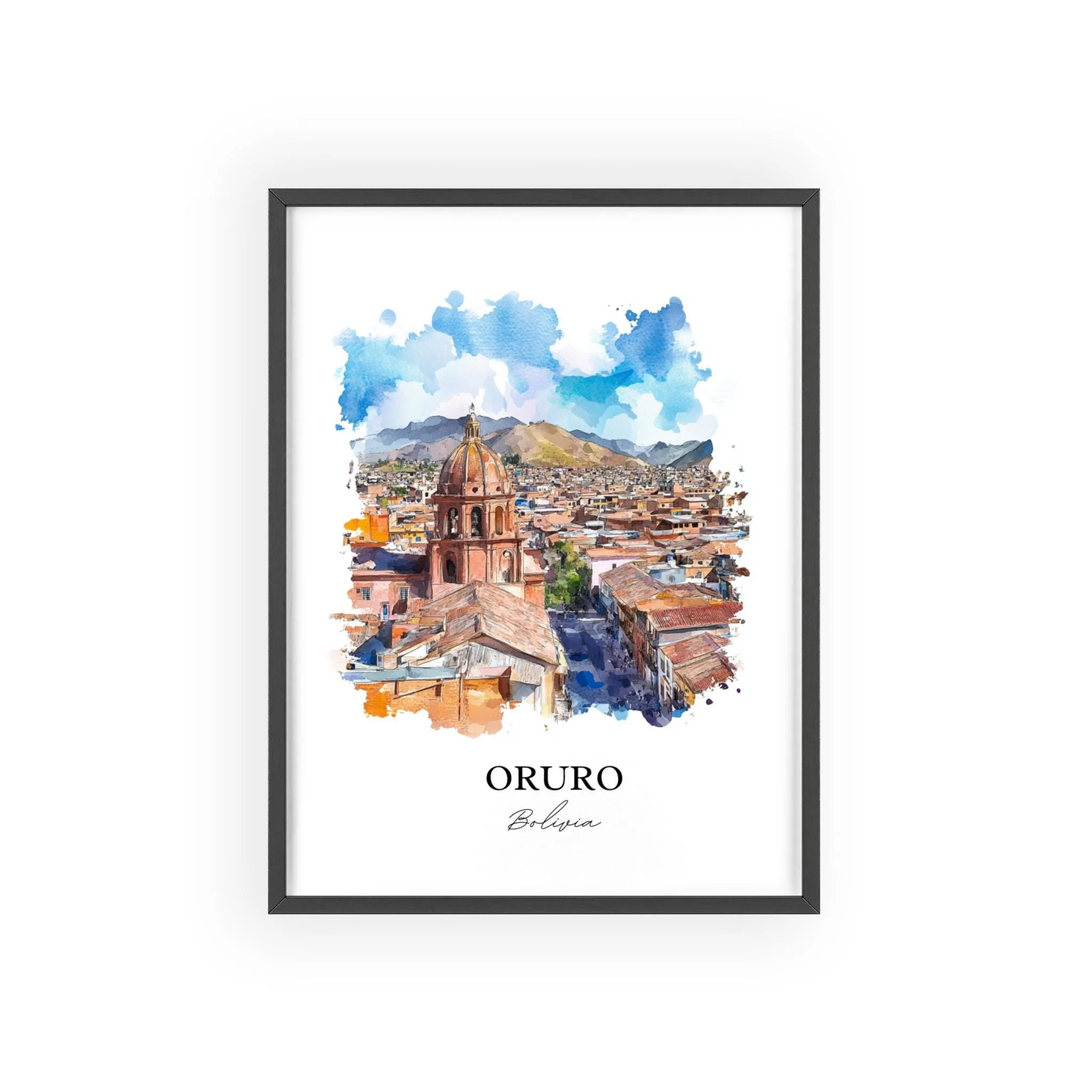 Oruro, Bolivia – Watercolor Art Print - Image 7
