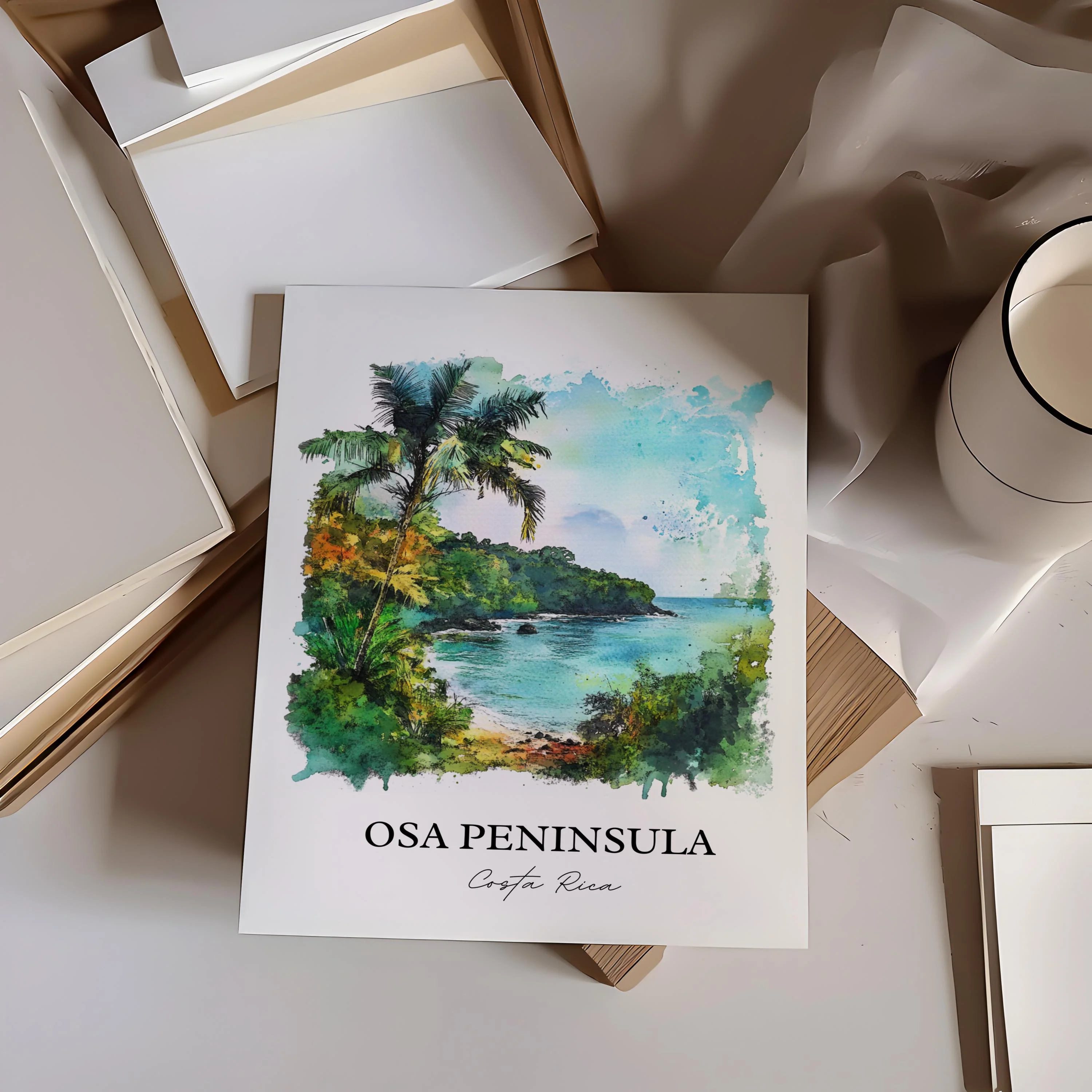 Osa Peninsula, Costa Rica – Watercolor Art Print - Image 4