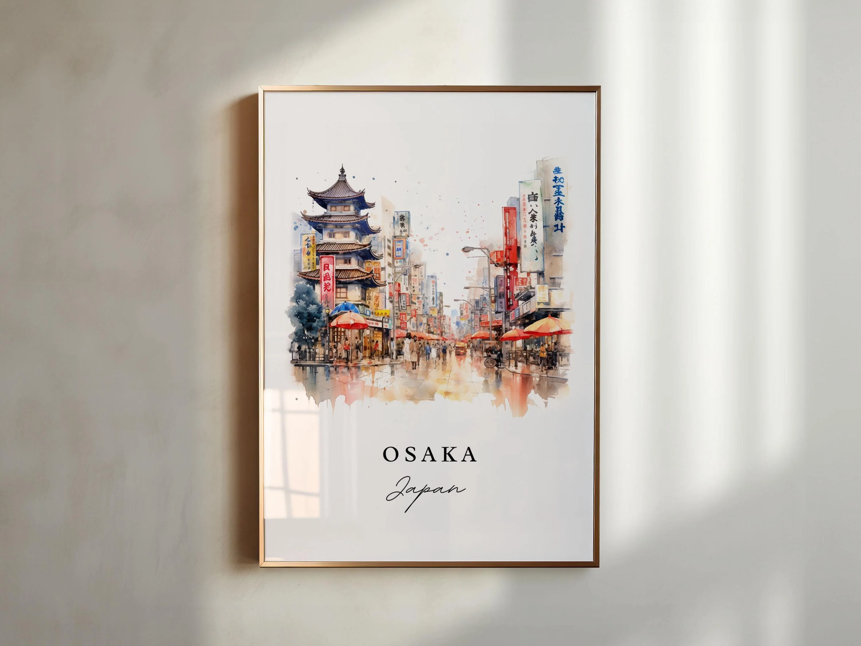 Osaka, Japan – Watercolor Art Print - Image 5