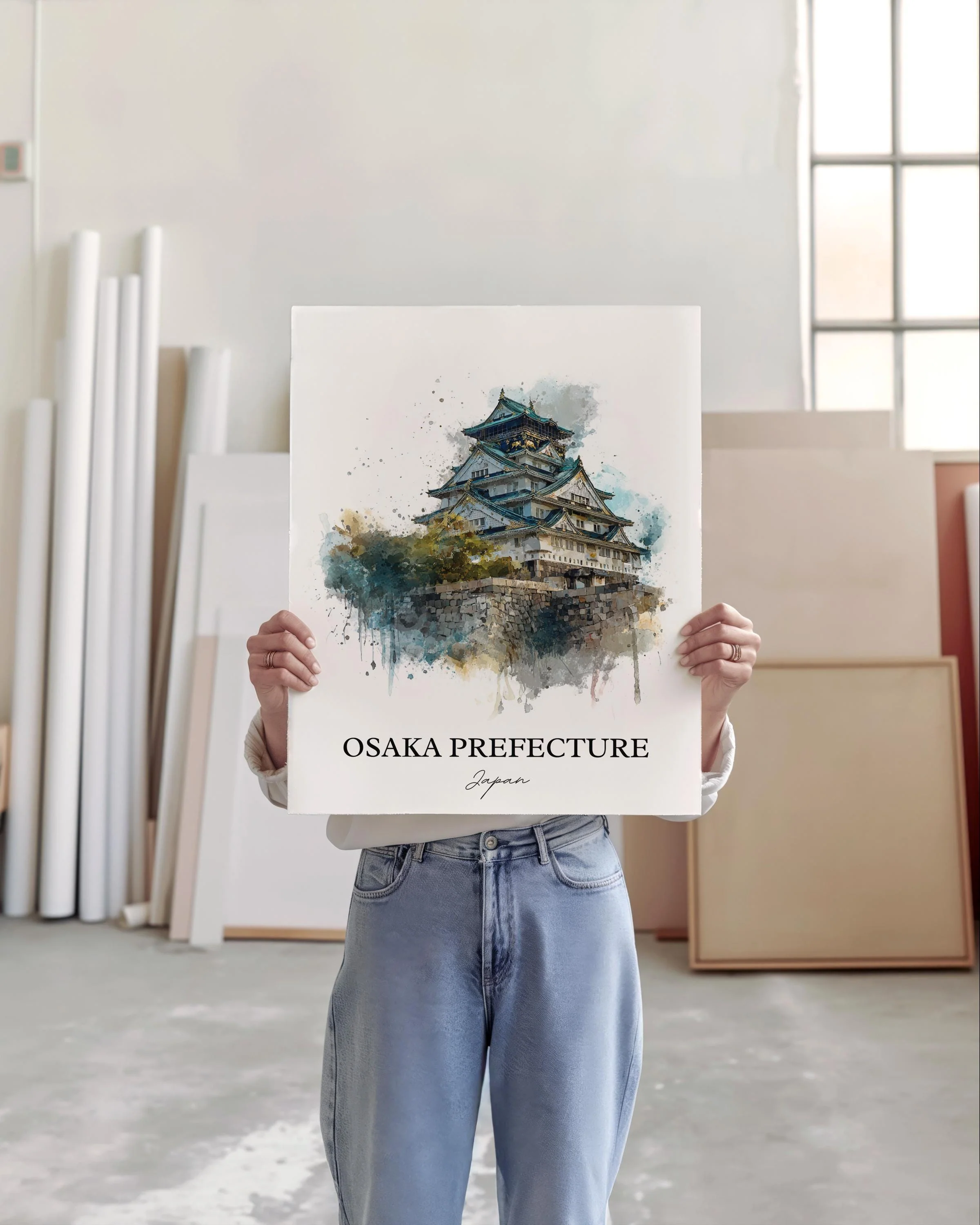 Osaka, Japan – Watercolor Art Print - Image 3