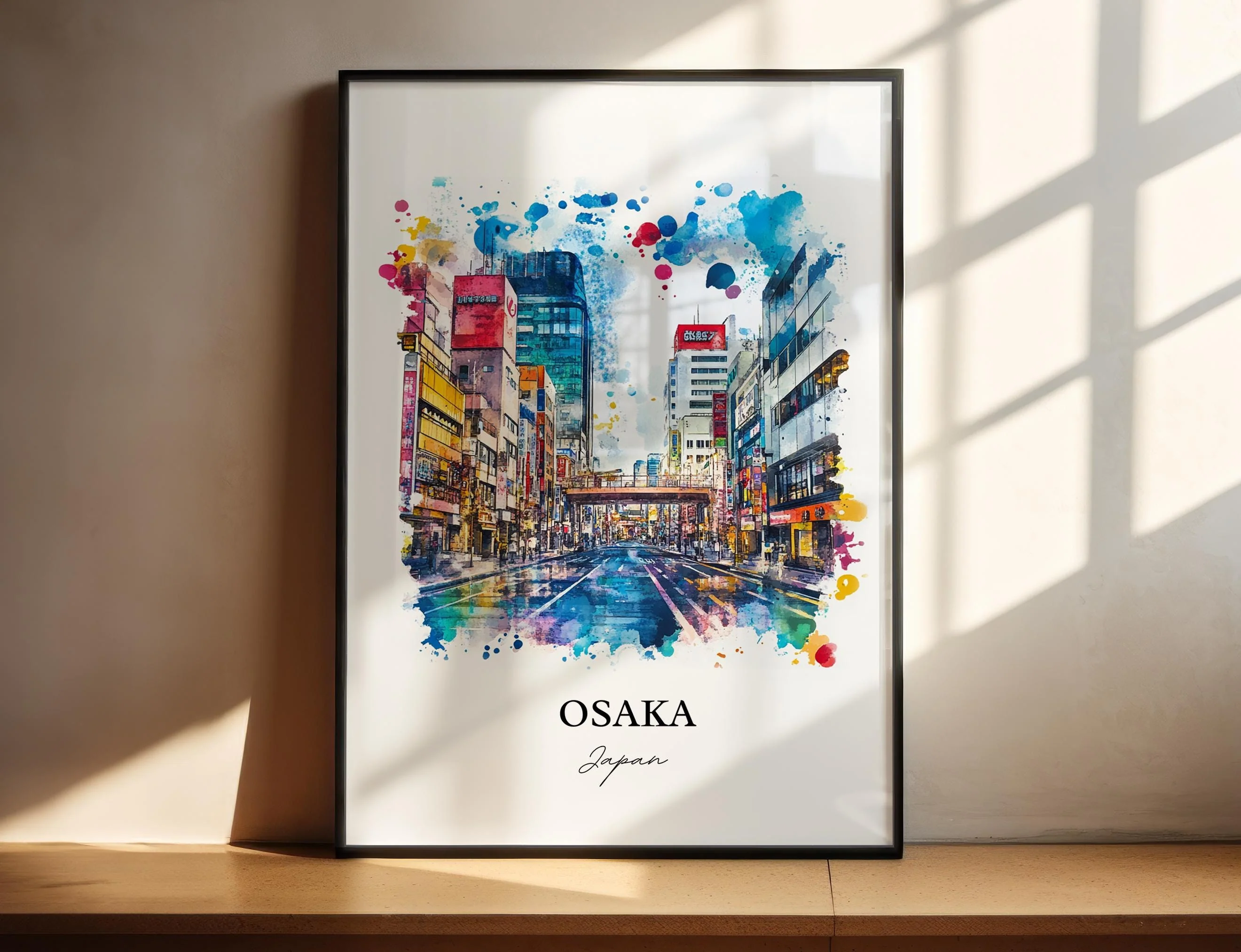 Osaka, Japan – Watercolor Art Print