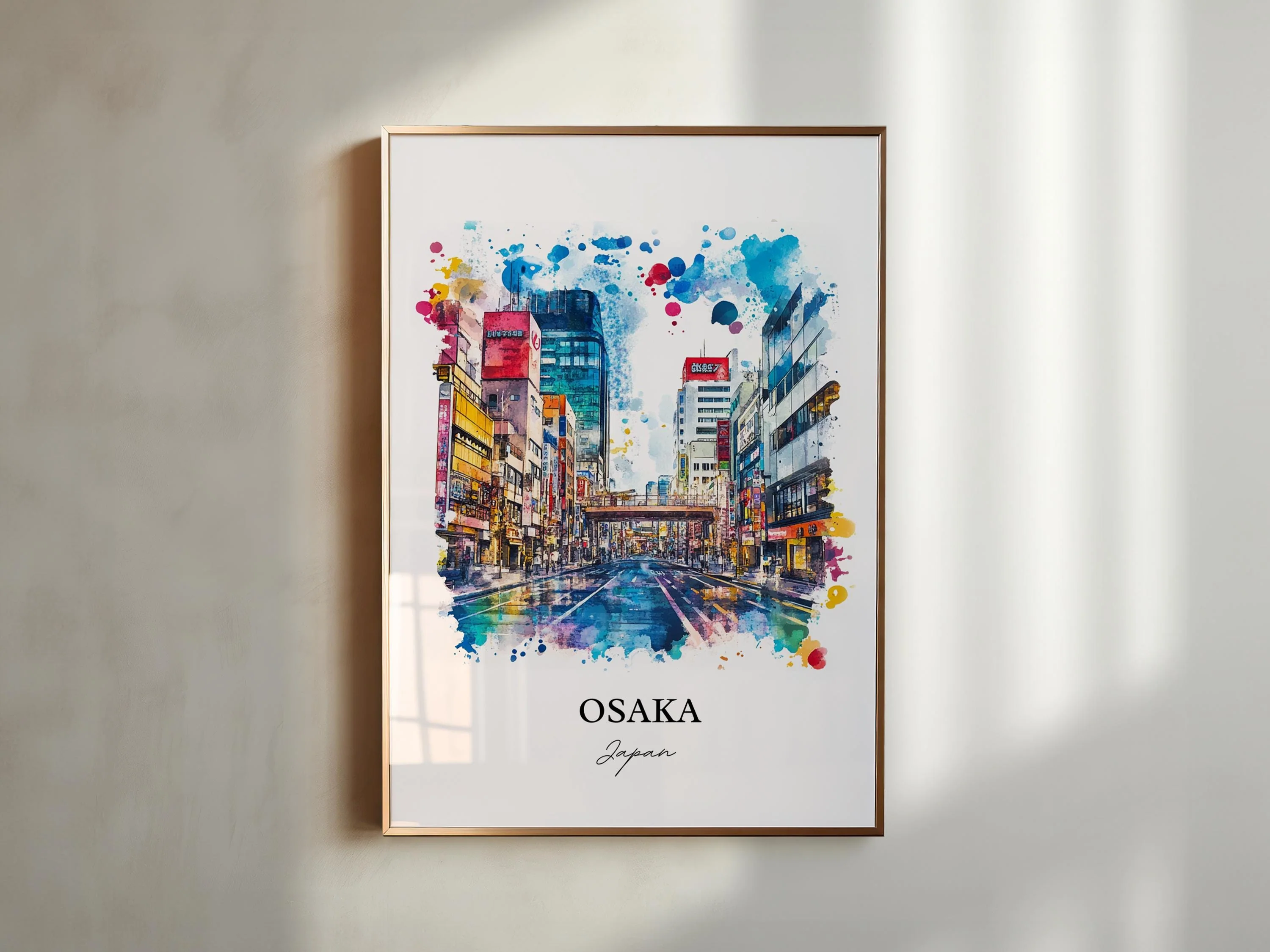 Osaka, Japan – Watercolor Art Print - Image 4