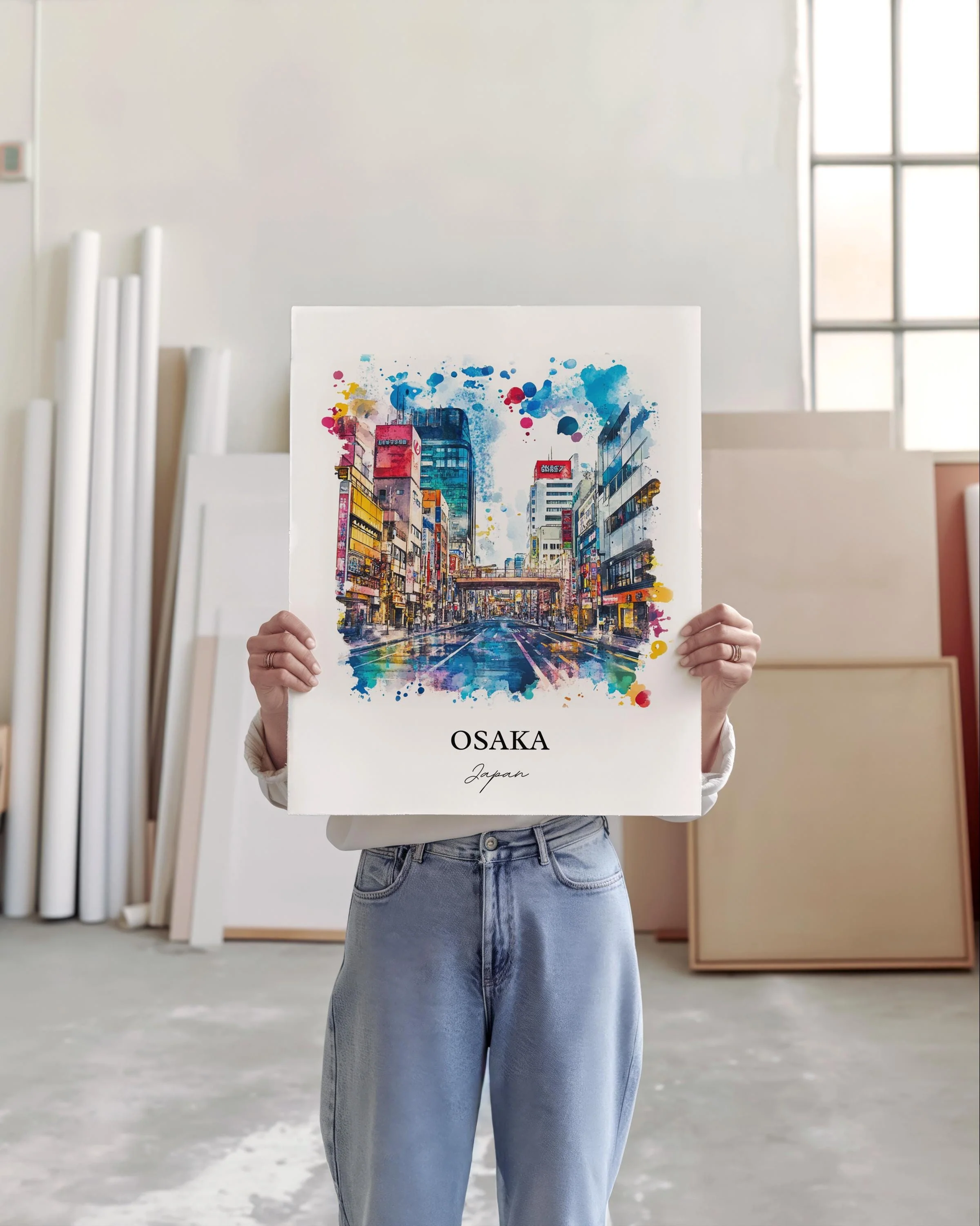 Osaka, Japan – Watercolor Art Print - Image 6