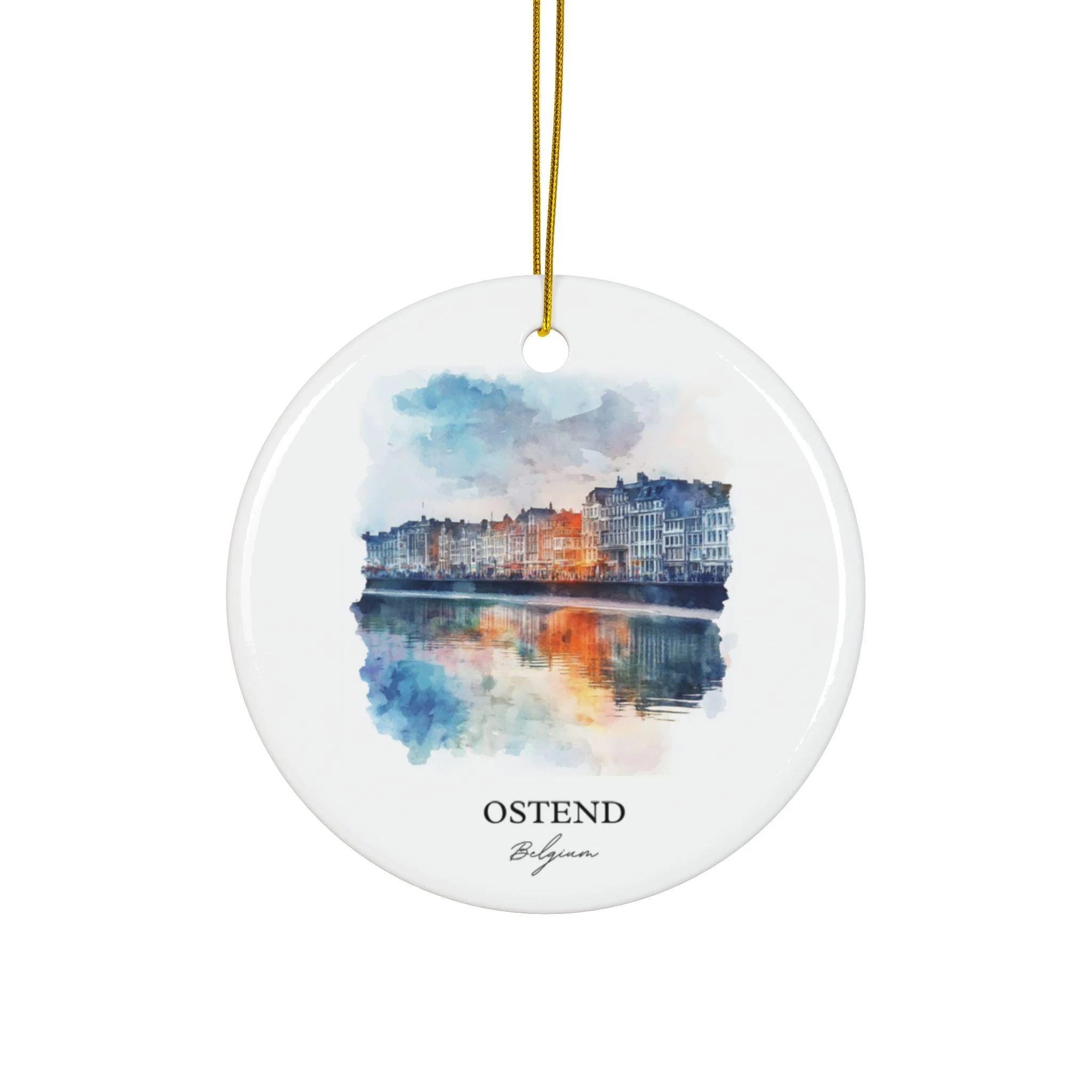 Ostend Belgium Ornament: Unique Ostend Souvenir, Ostend Xmas Decor, and Authentic Belgium Gift