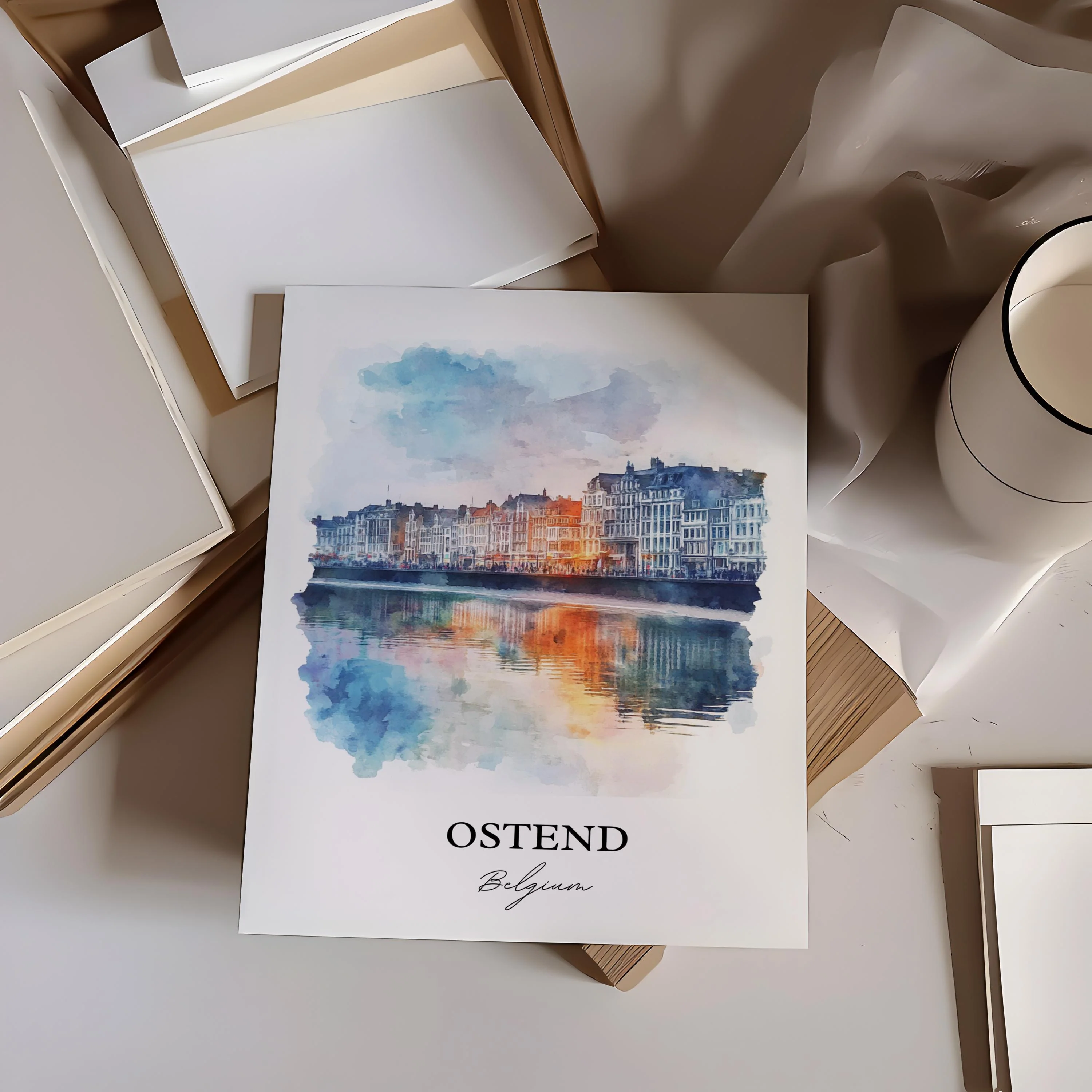 Ostend, Belgium – Watercolor Art Print - Image 5
