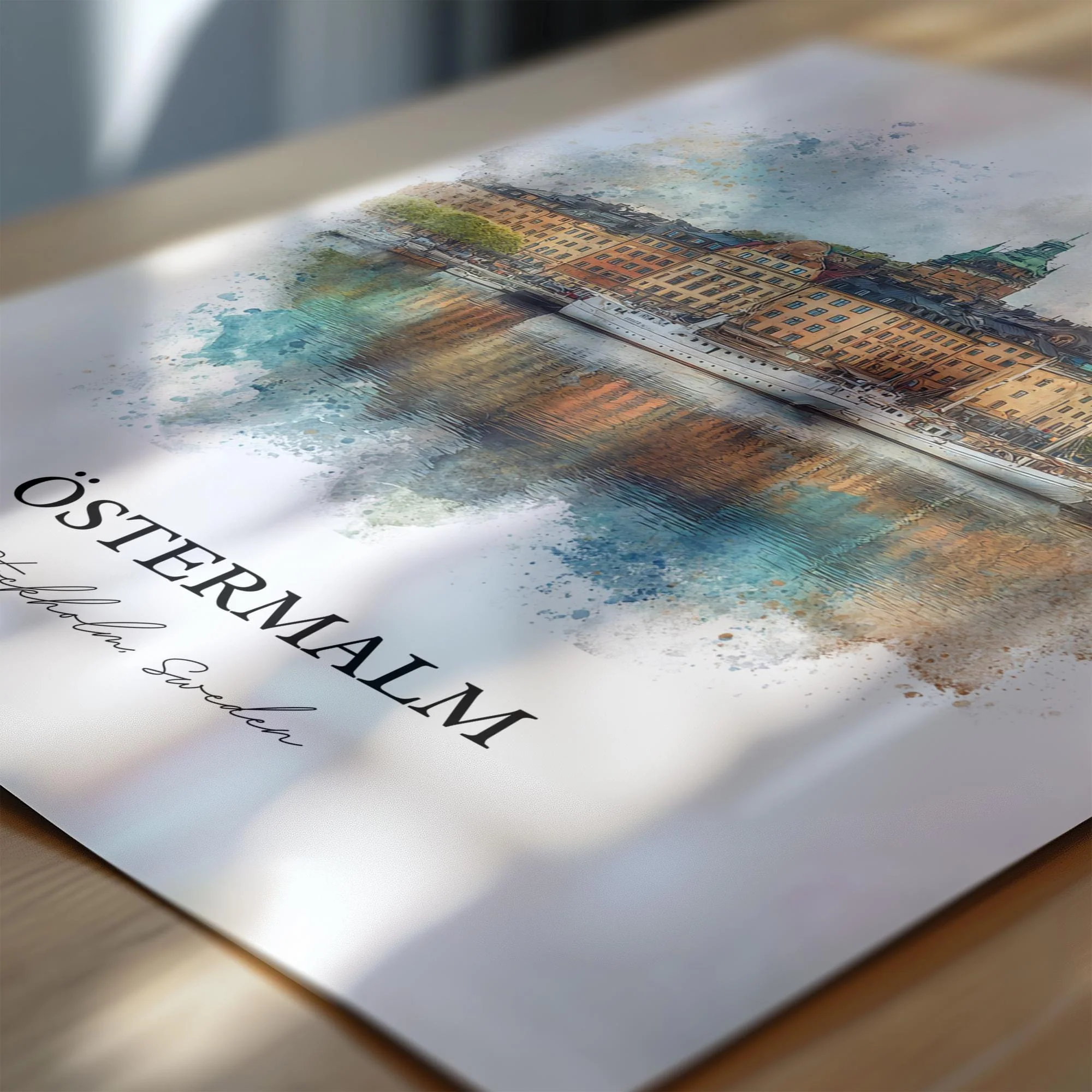 Östermalm, Stockholm – Watercolor Art Print - Image 2