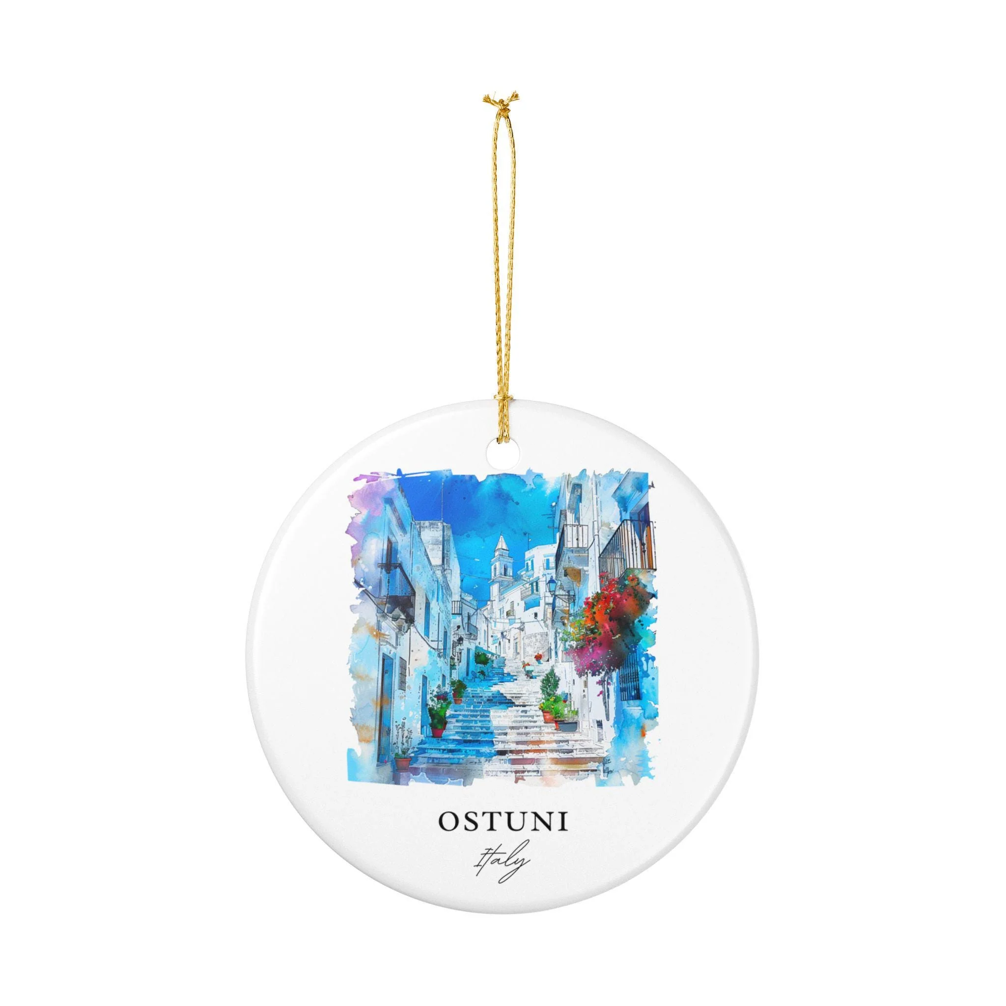 Ostuni Italy Ornament: Unique Ostuni Souvenir, Ostuni Xmas Decor, and Authentic Ostuni Italy Gift - Image 2