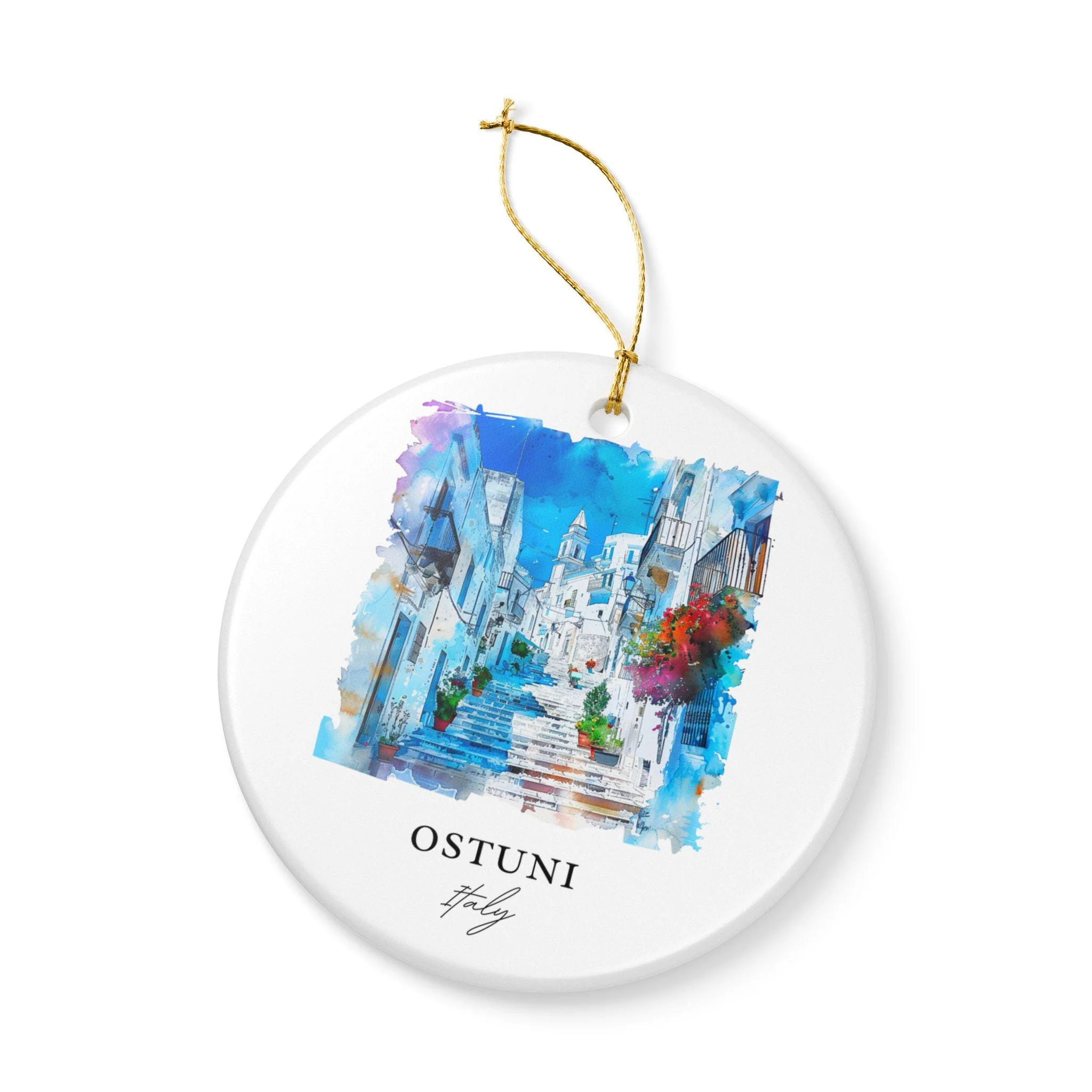 Ostuni Italy Ornament: Unique Ostuni Souvenir, Ostuni Xmas Decor, and Authentic Ostuni Italy Gift - Image 3