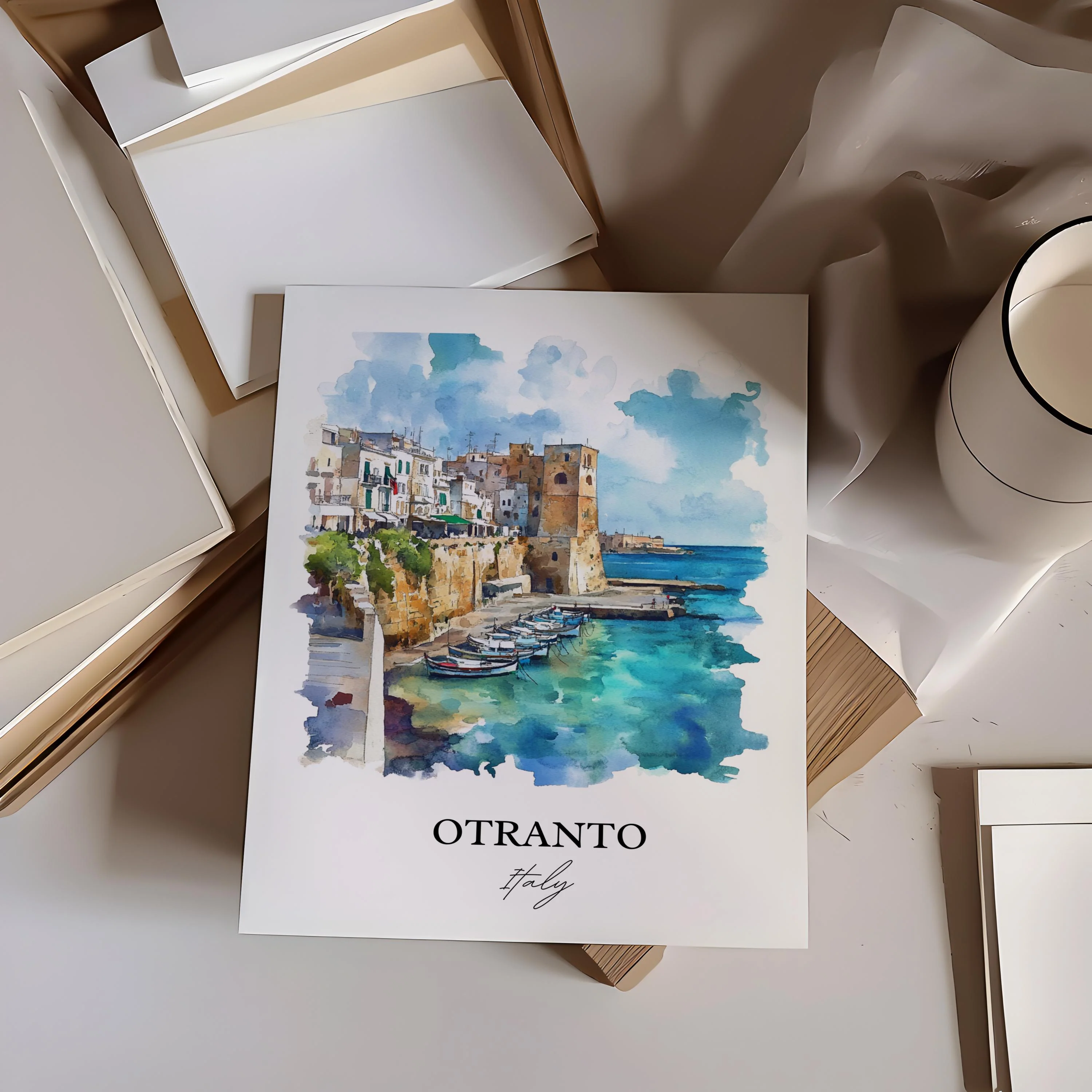 Otranto, Italy – Watercolor Art Print - Image 5