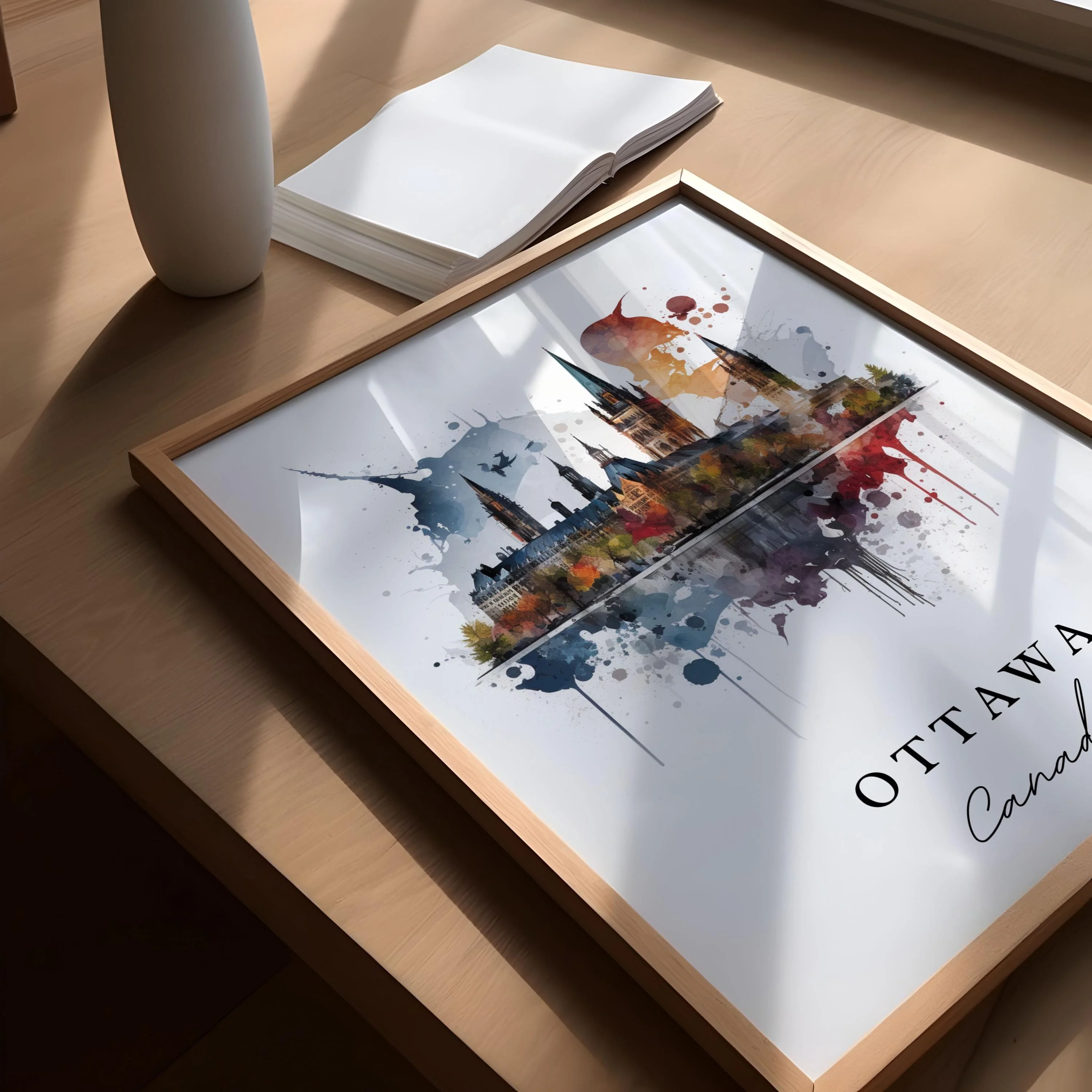 Ottawa, Canada – Watercolor Art Print - Image 3
