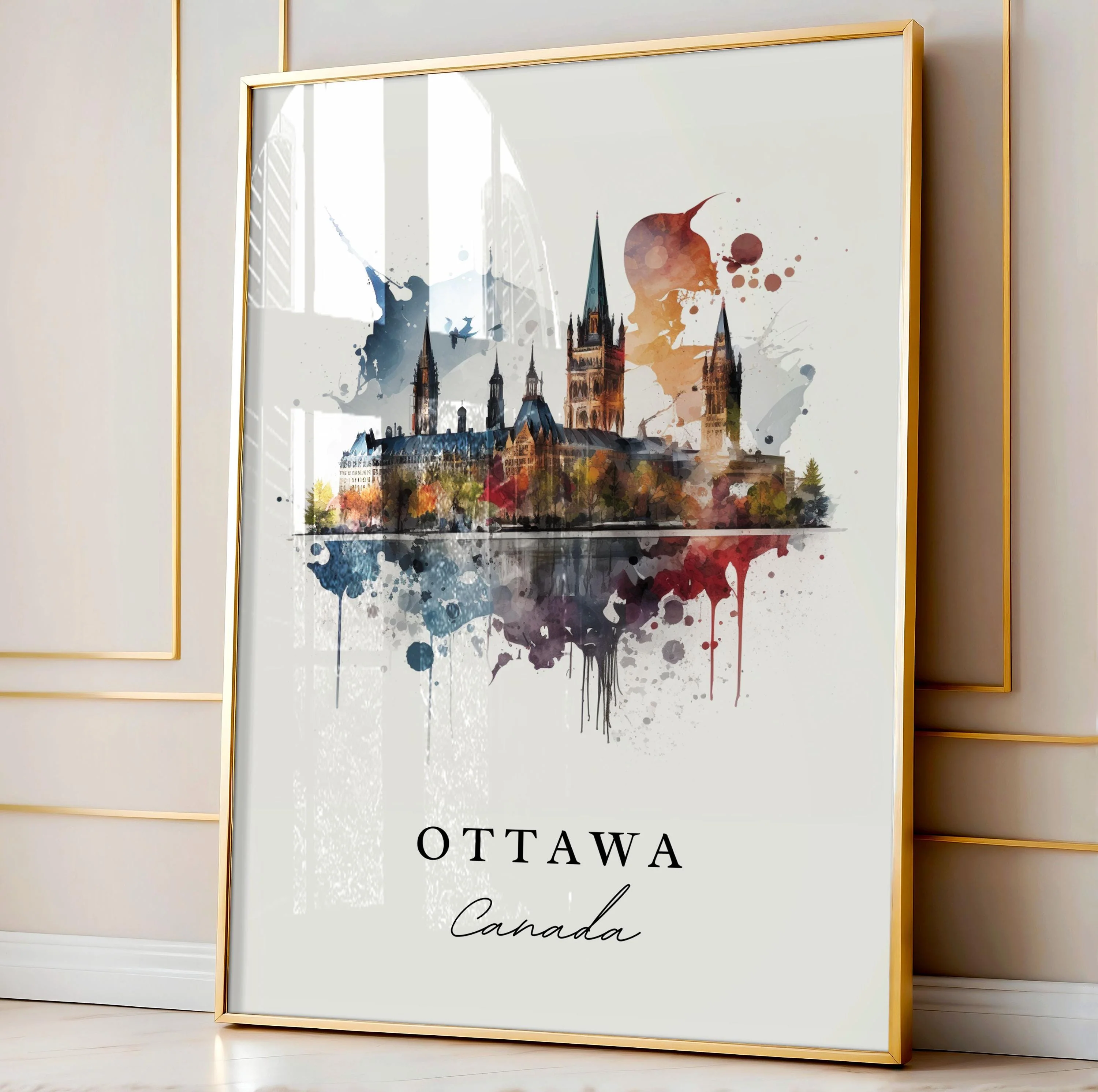 Ottawa, Canada – Watercolor Art Print - Image 4