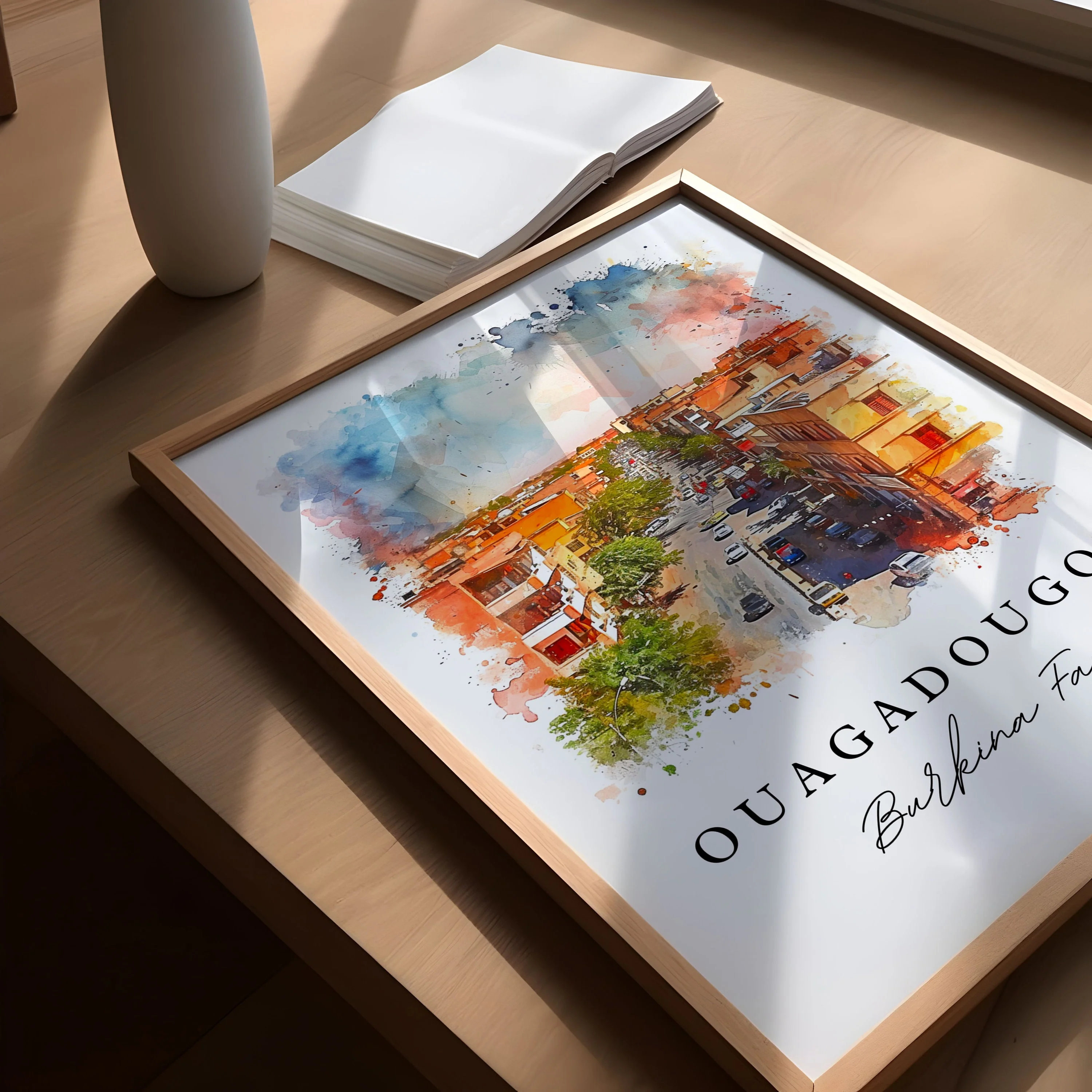 Ouagadougou, Burkina Faso – Watercolor Art Print - Image 3