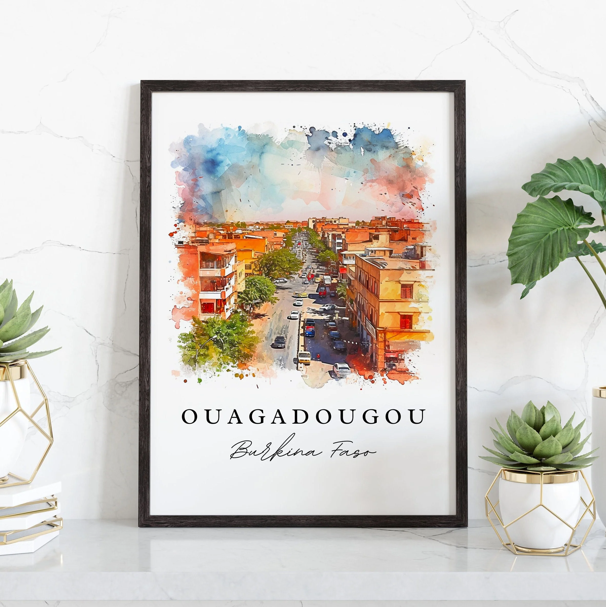 Ouagadougou, Burkina Faso – Watercolor Art Print - Image 5