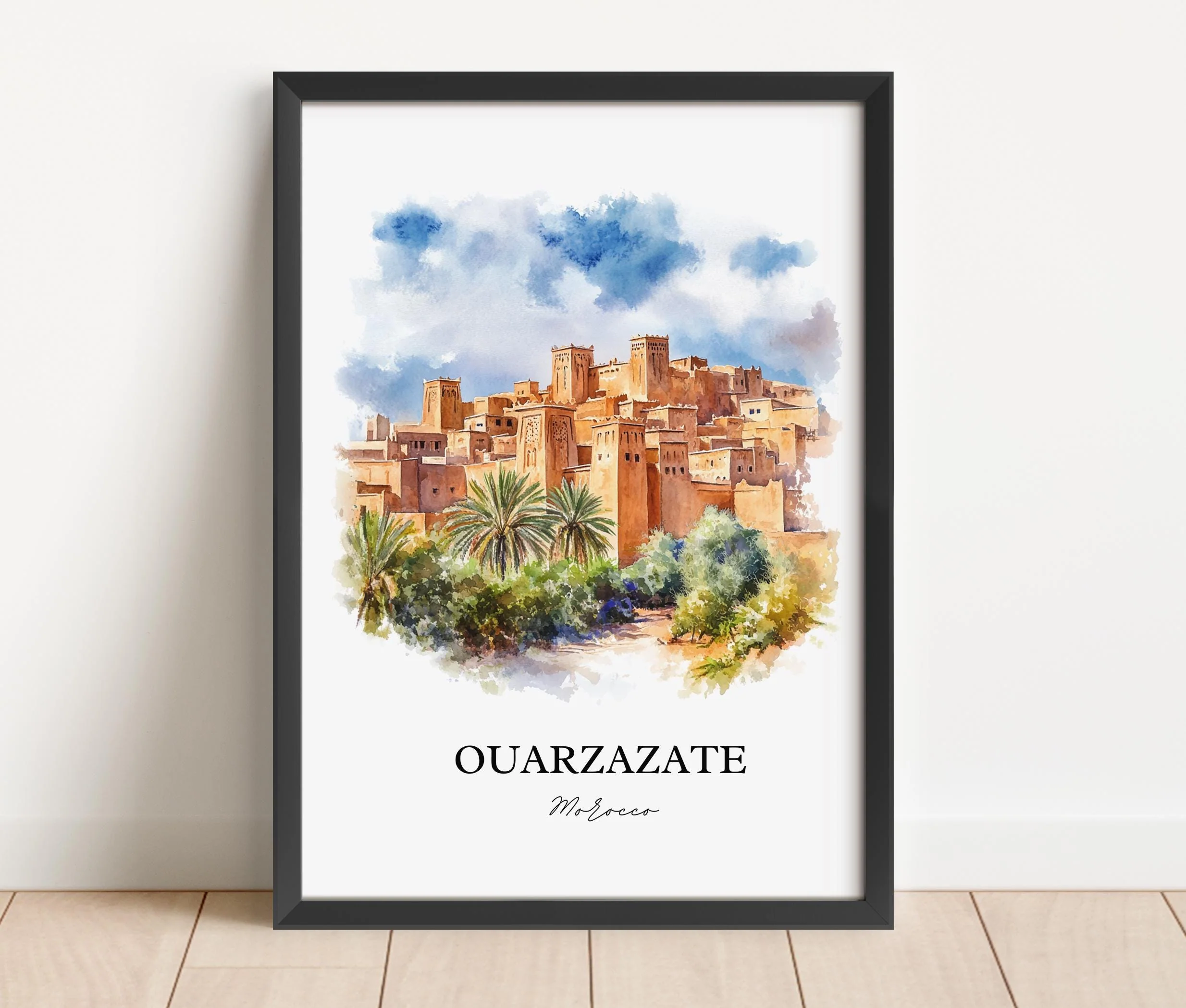 Ouarzazate, Morocco – Watercolor Art Print of High Atlas Mountains - Image 3
