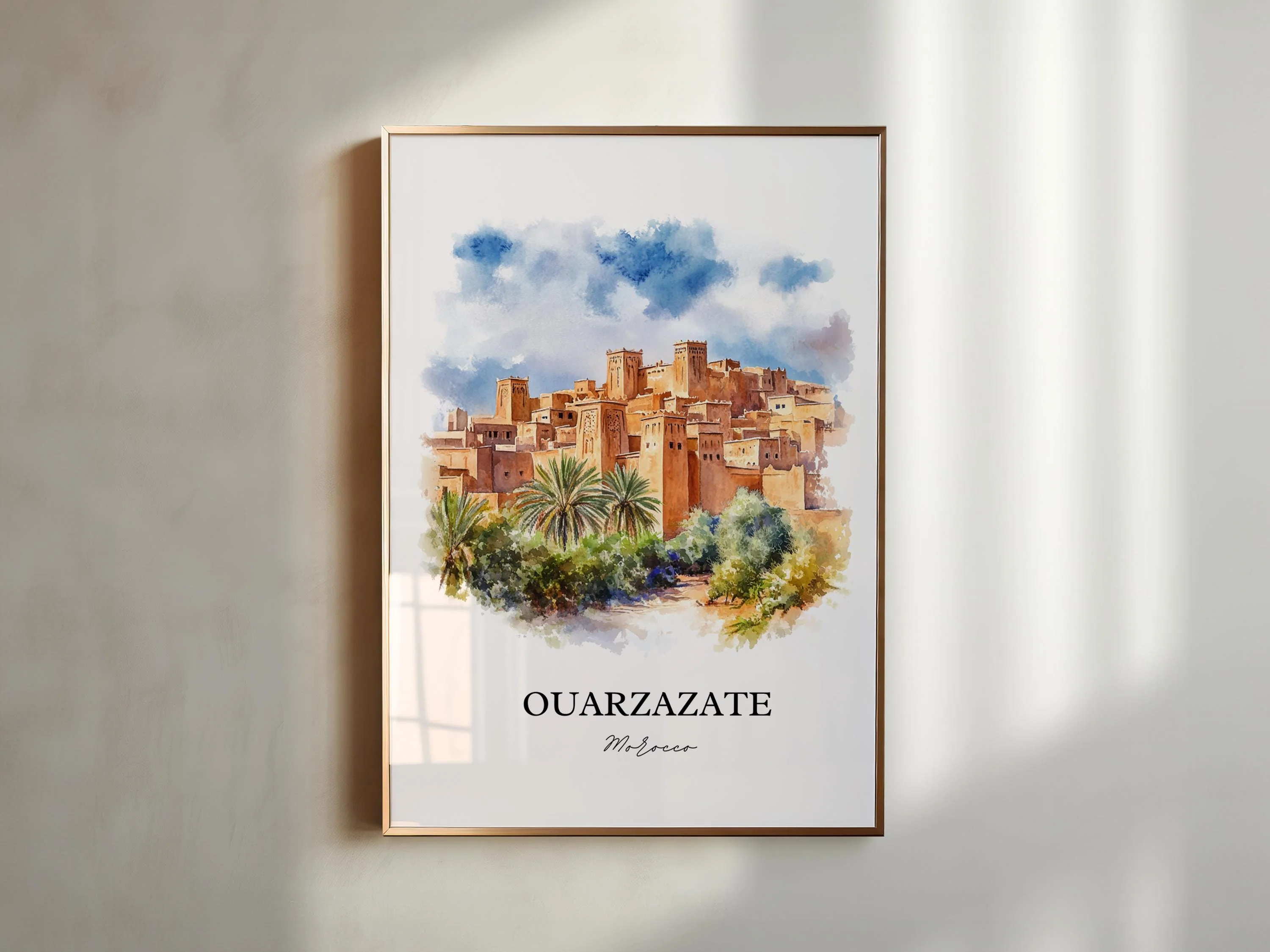 Ouarzazate, Morocco – Watercolor Art Print of High Atlas Mountains - Image 4