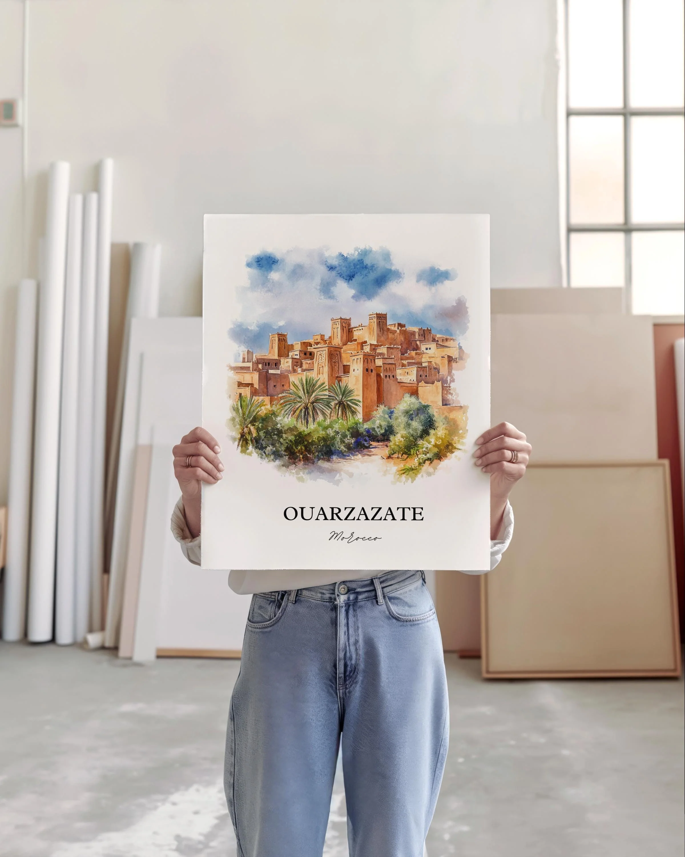 Ouarzazate, Morocco – Watercolor Art Print of High Atlas Mountains - Image 6