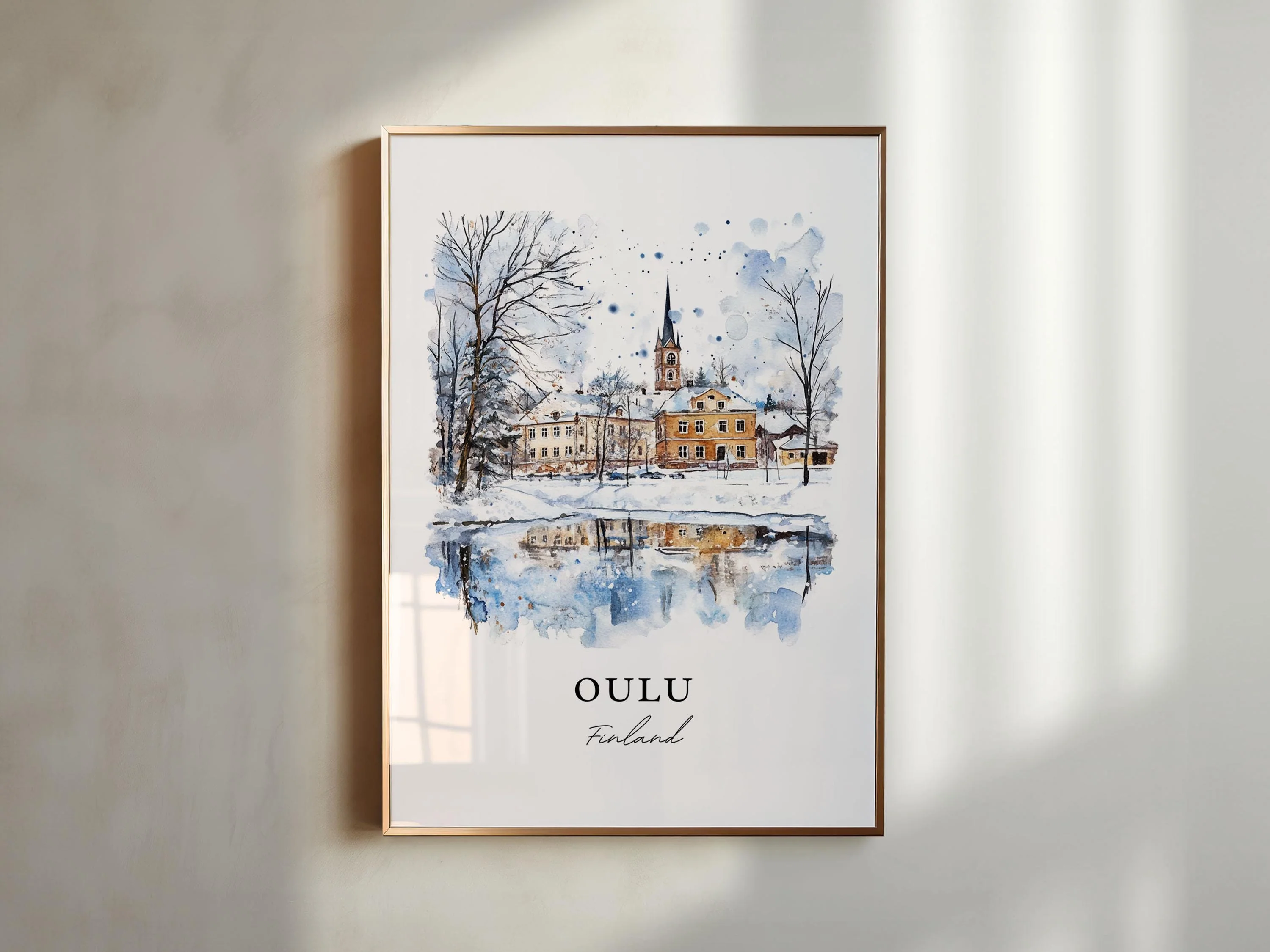 Oulu, Finland – Watercolor Art Print - Image 5