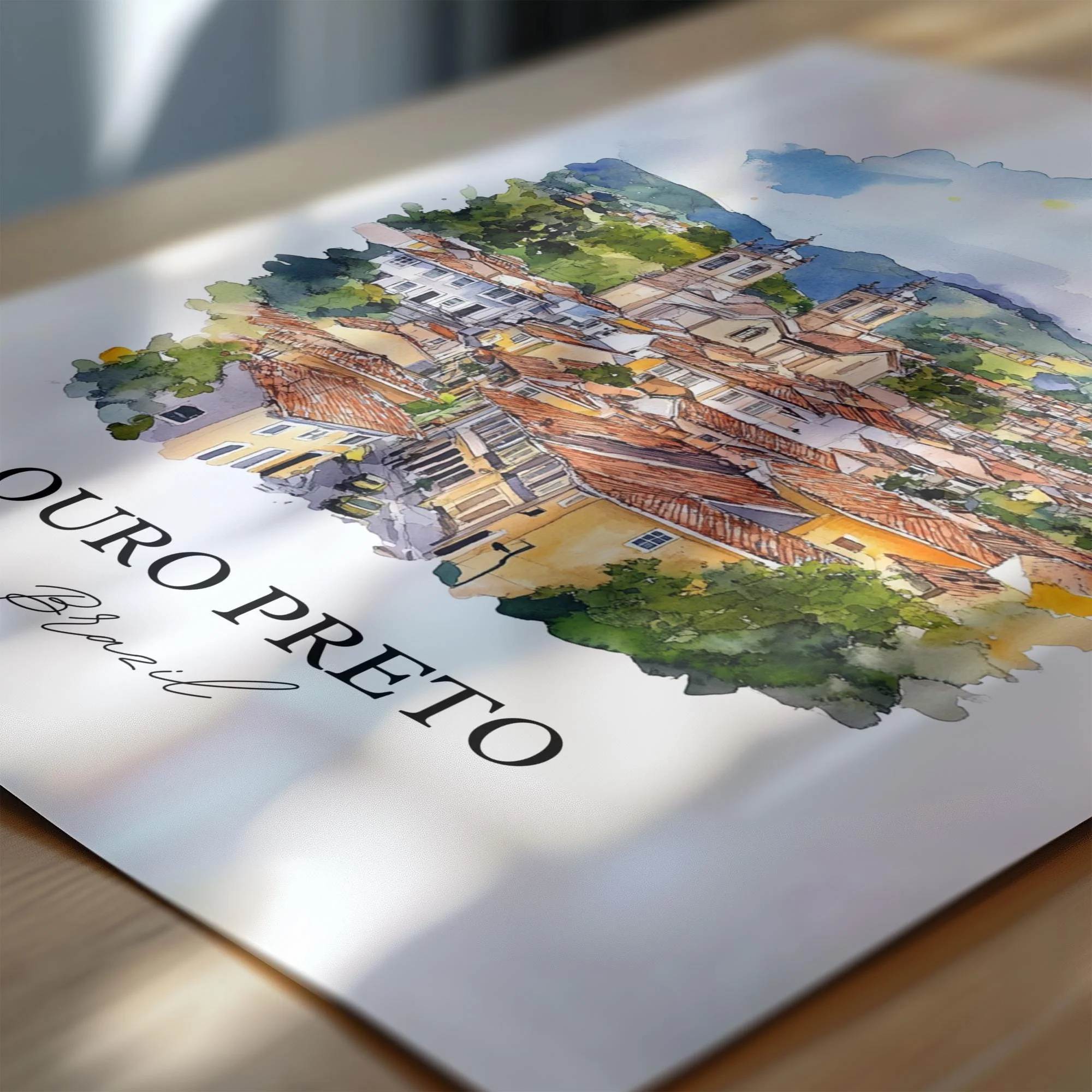 Ouro Preto, Brazil – Watercolor Art Print - Image 2