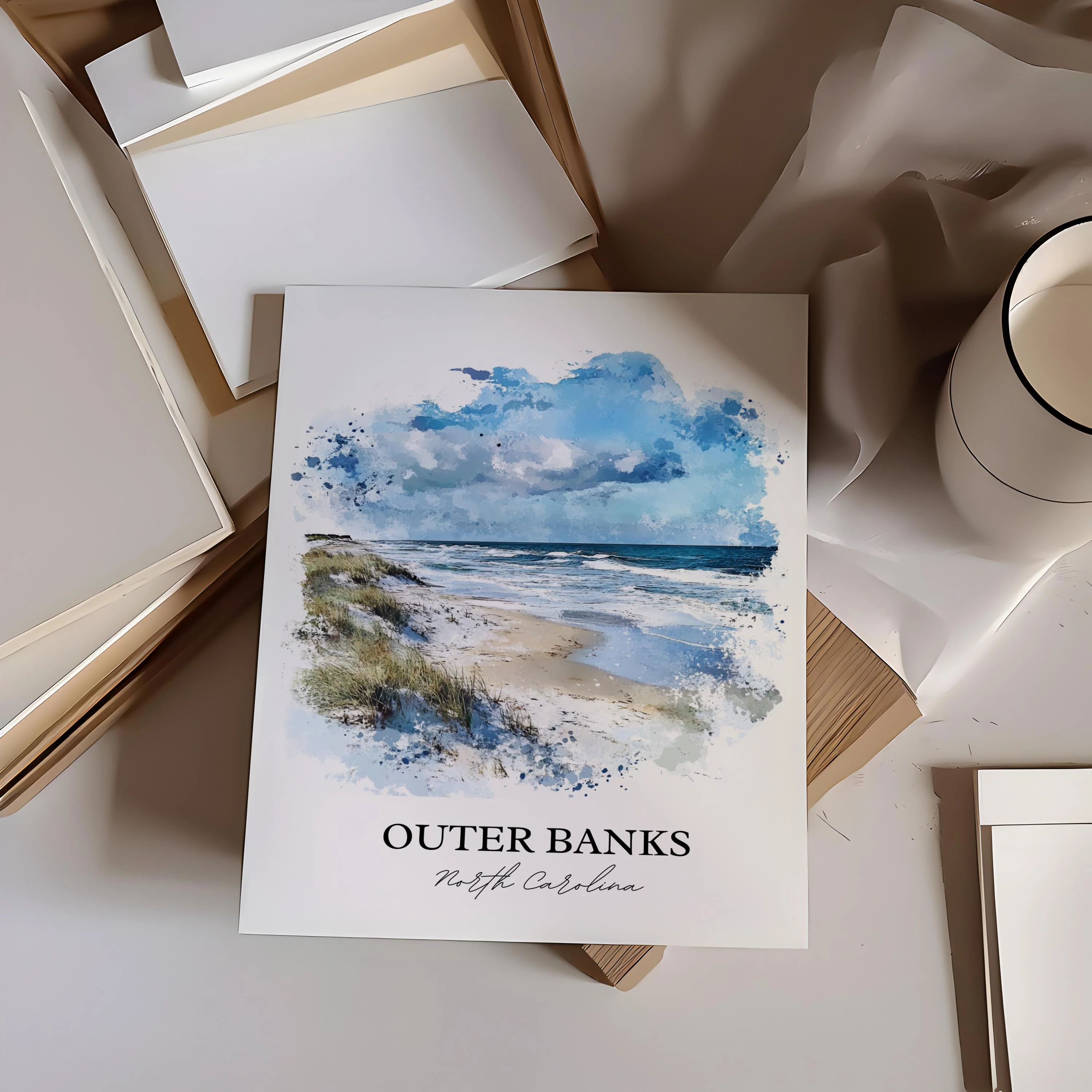 Outer Banks, NC, USA – Watercolor Art Print - Image 5