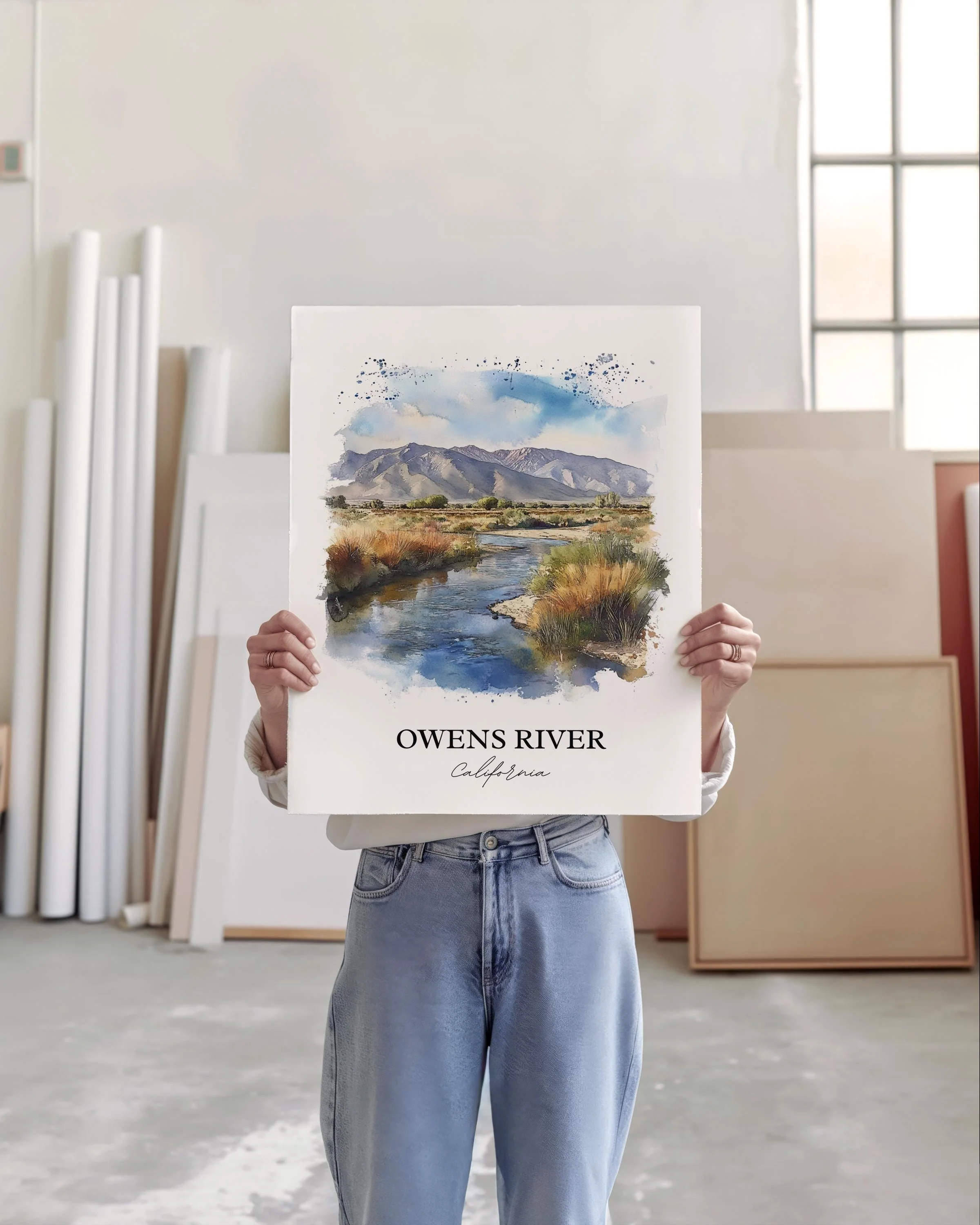 Owens River, CA, USA – Watercolor Art Print - Image 5