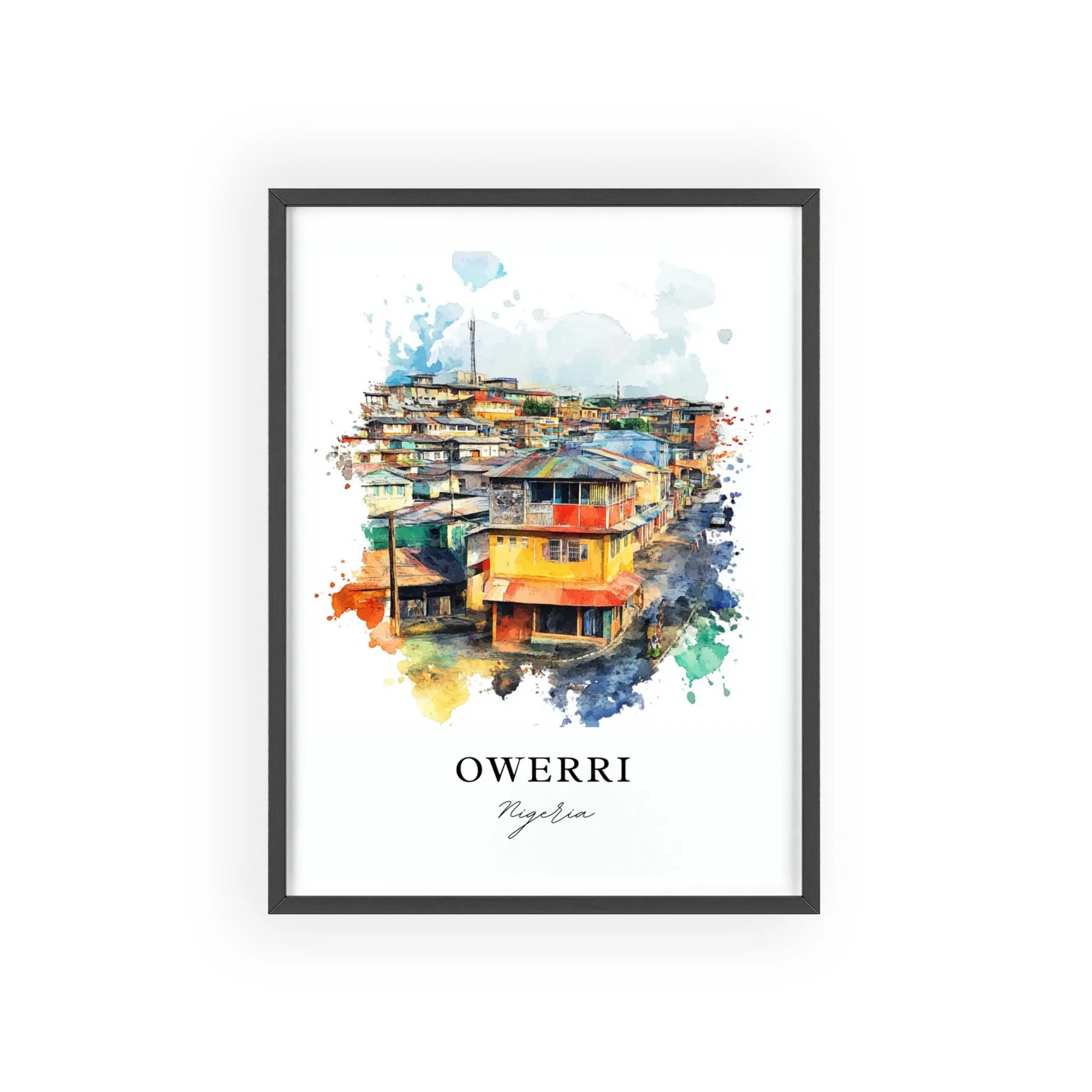 Owerri, Nigeria – Watercolor Art Print