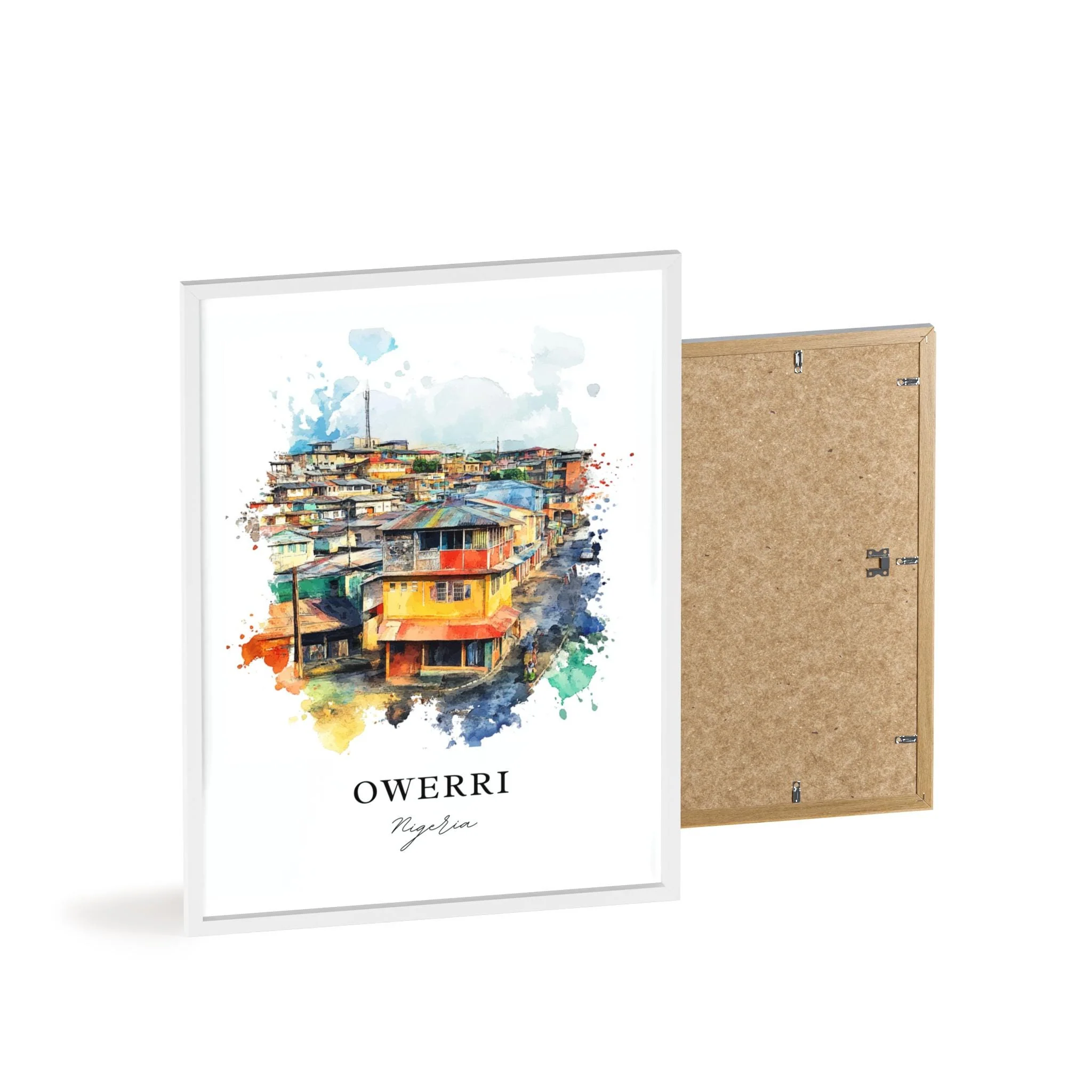 Owerri, Nigeria – Watercolor Art Print - Image 4