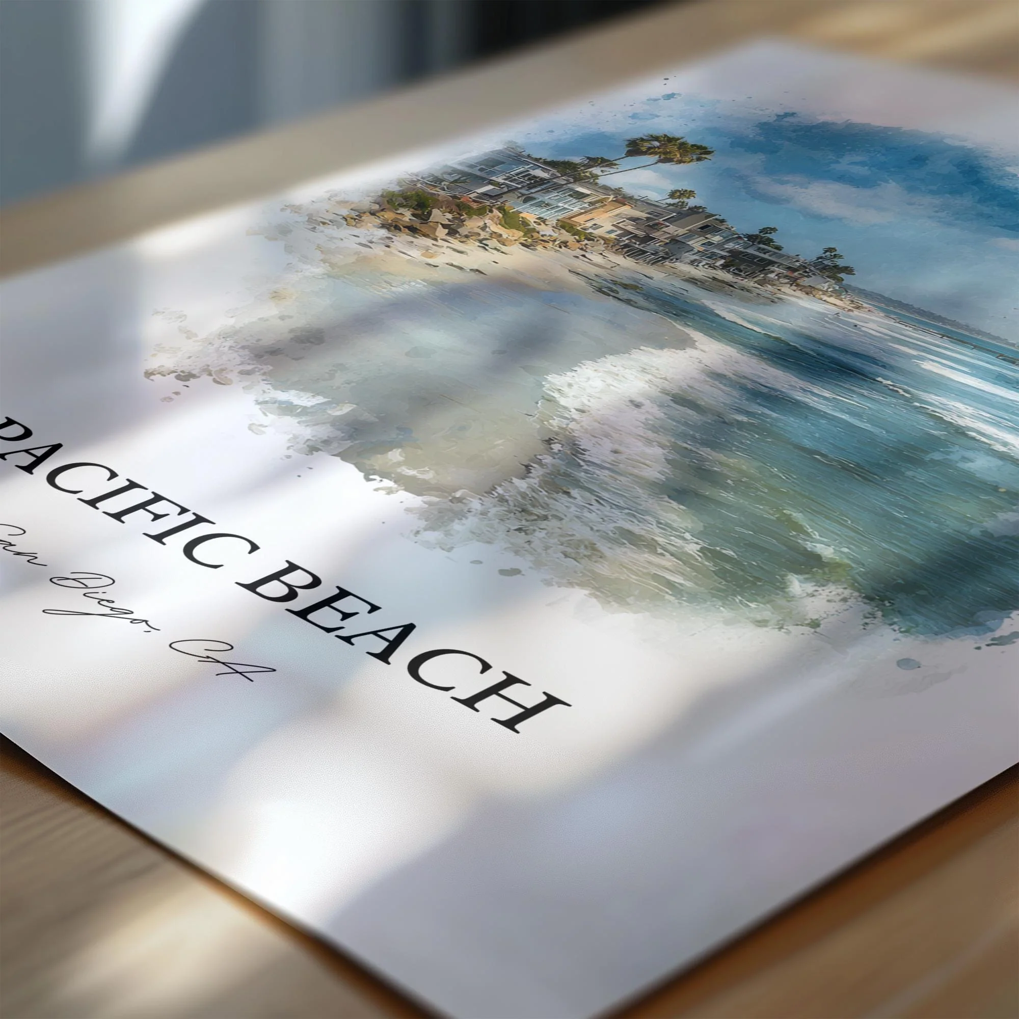 Pacific Beach, California – Watercolor Art Print - Image 4
