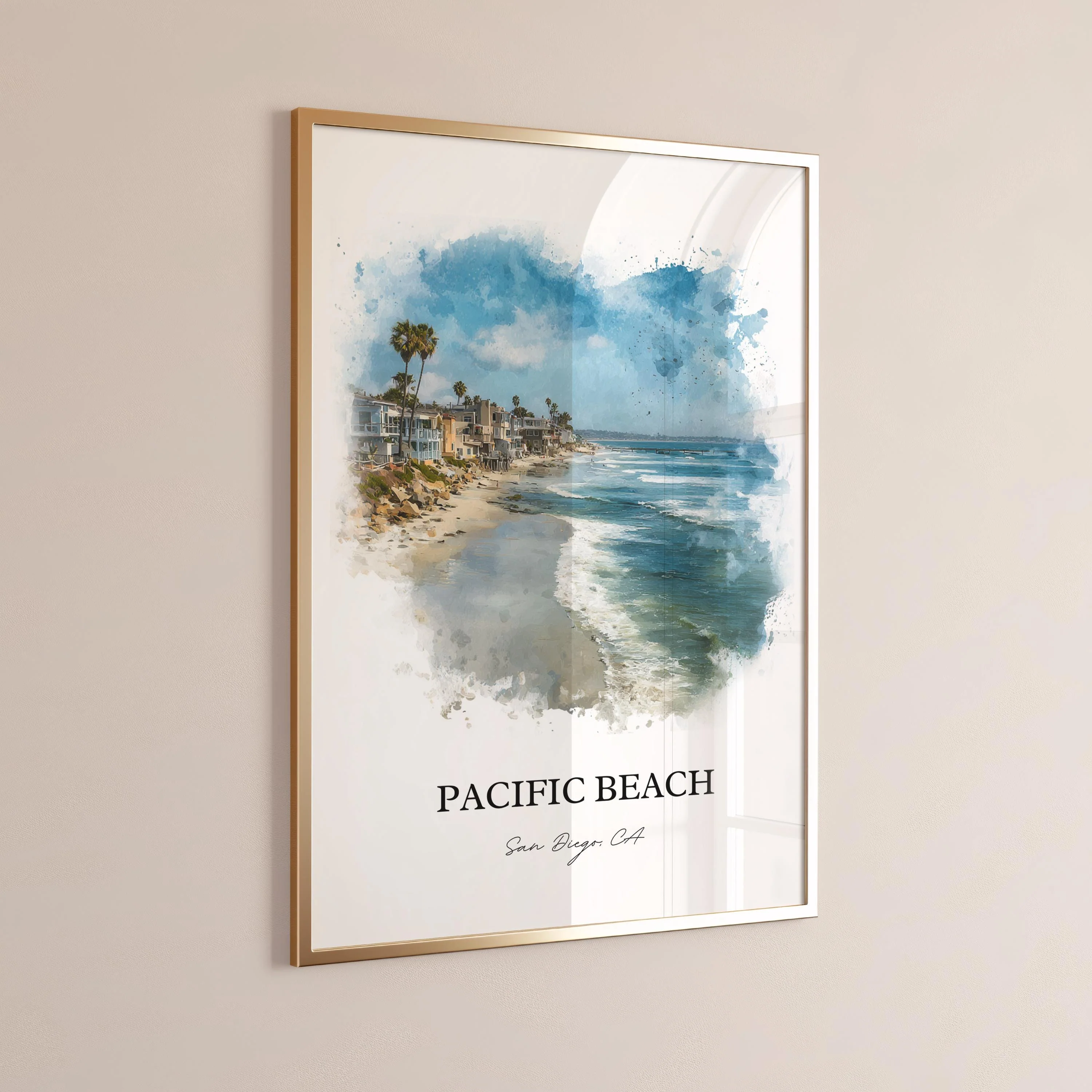 Pacific Beach, California – Watercolor Art Print - Image 5