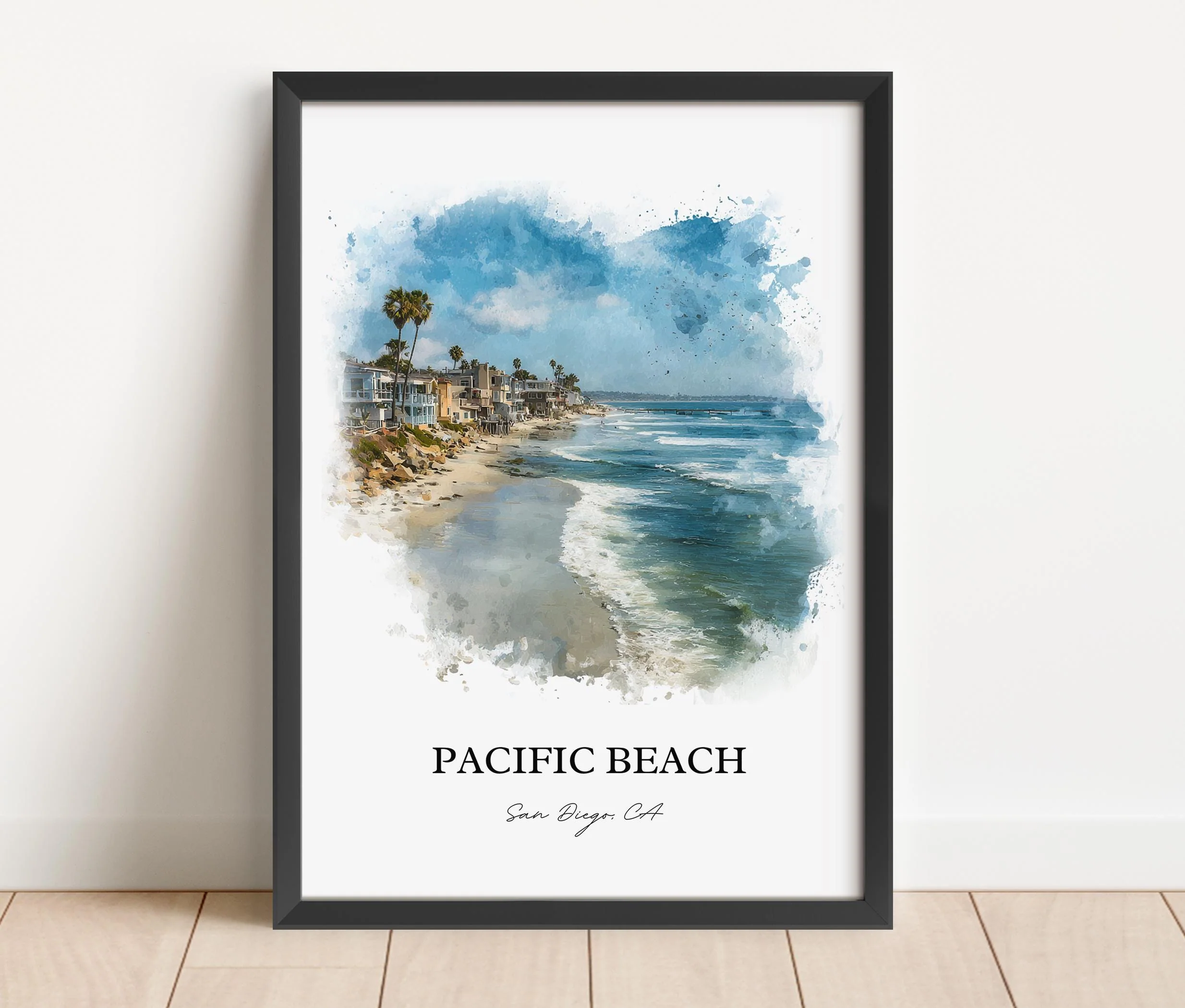 Pacific Beach, California – Watercolor Art Print - Image 7