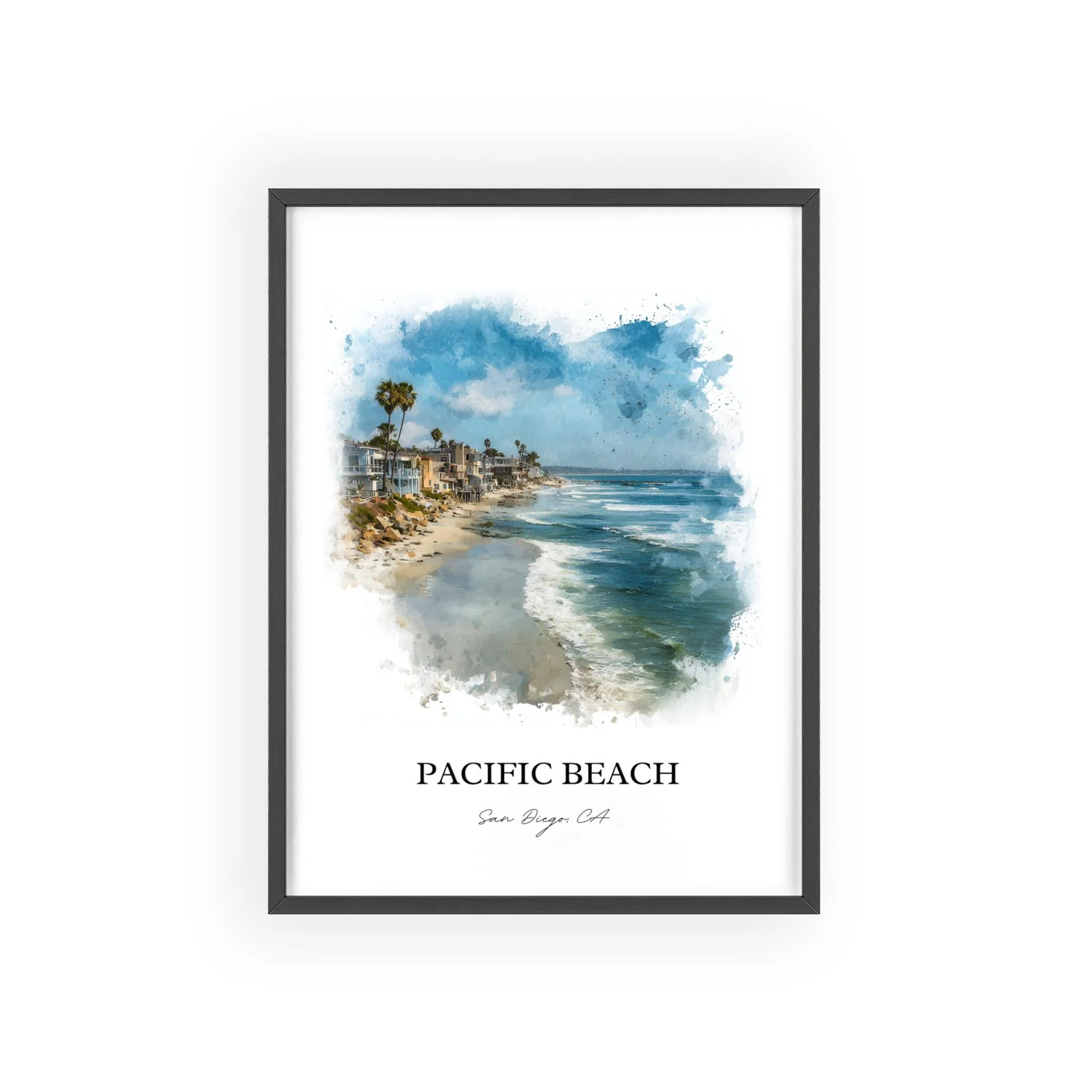 Pacific Beach, California – Watercolor Art Print - Image 9