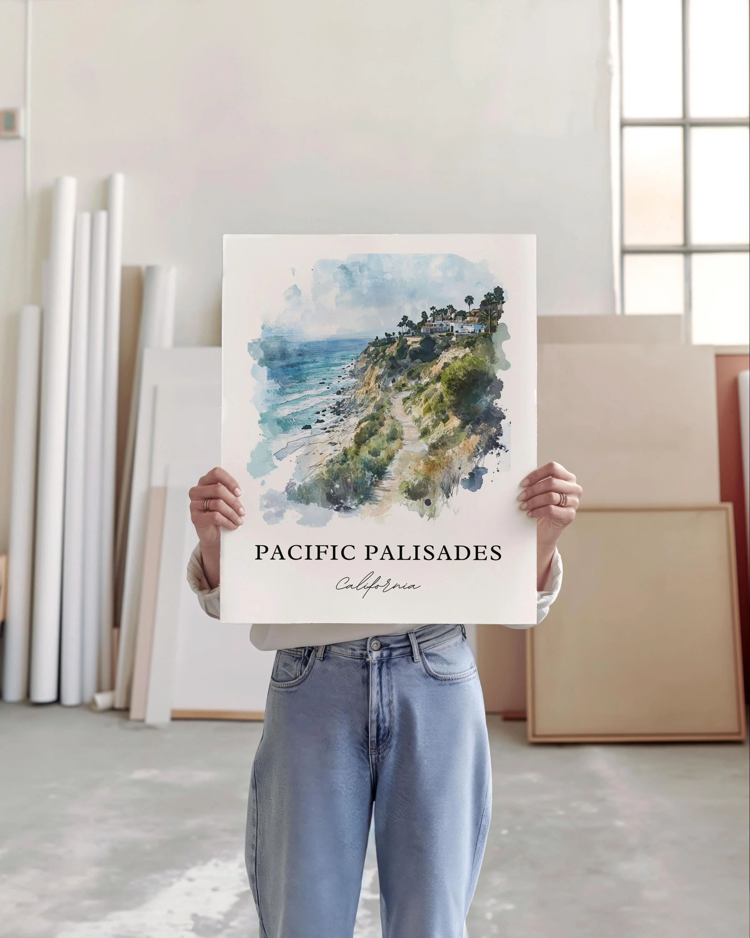 Pacific Palisades, USA – Watercolor Art Print - Image 4