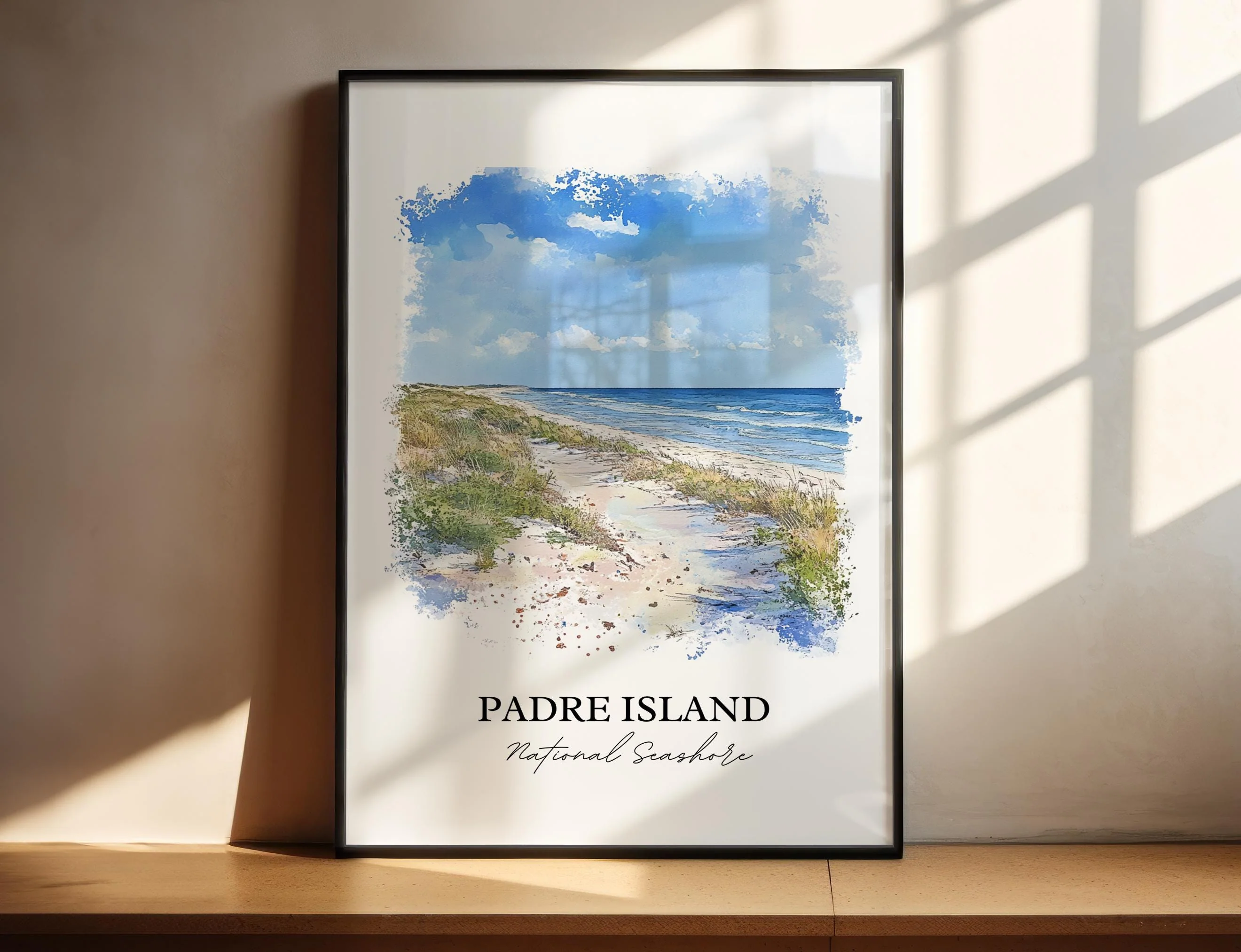Padre Island, Texas, USA – Watercolor Art Print