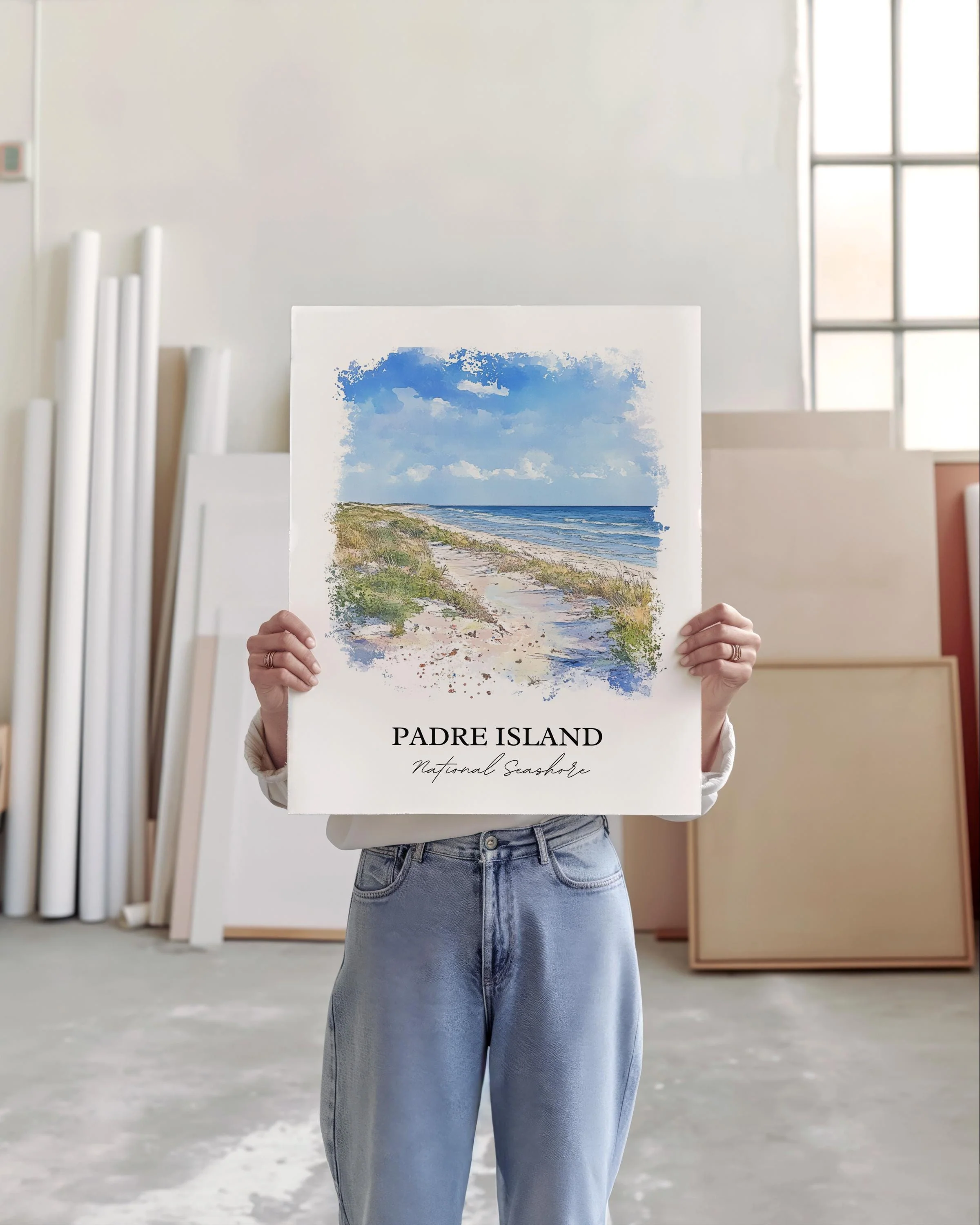 Padre Island, Texas, USA – Watercolor Art Print - Image 2
