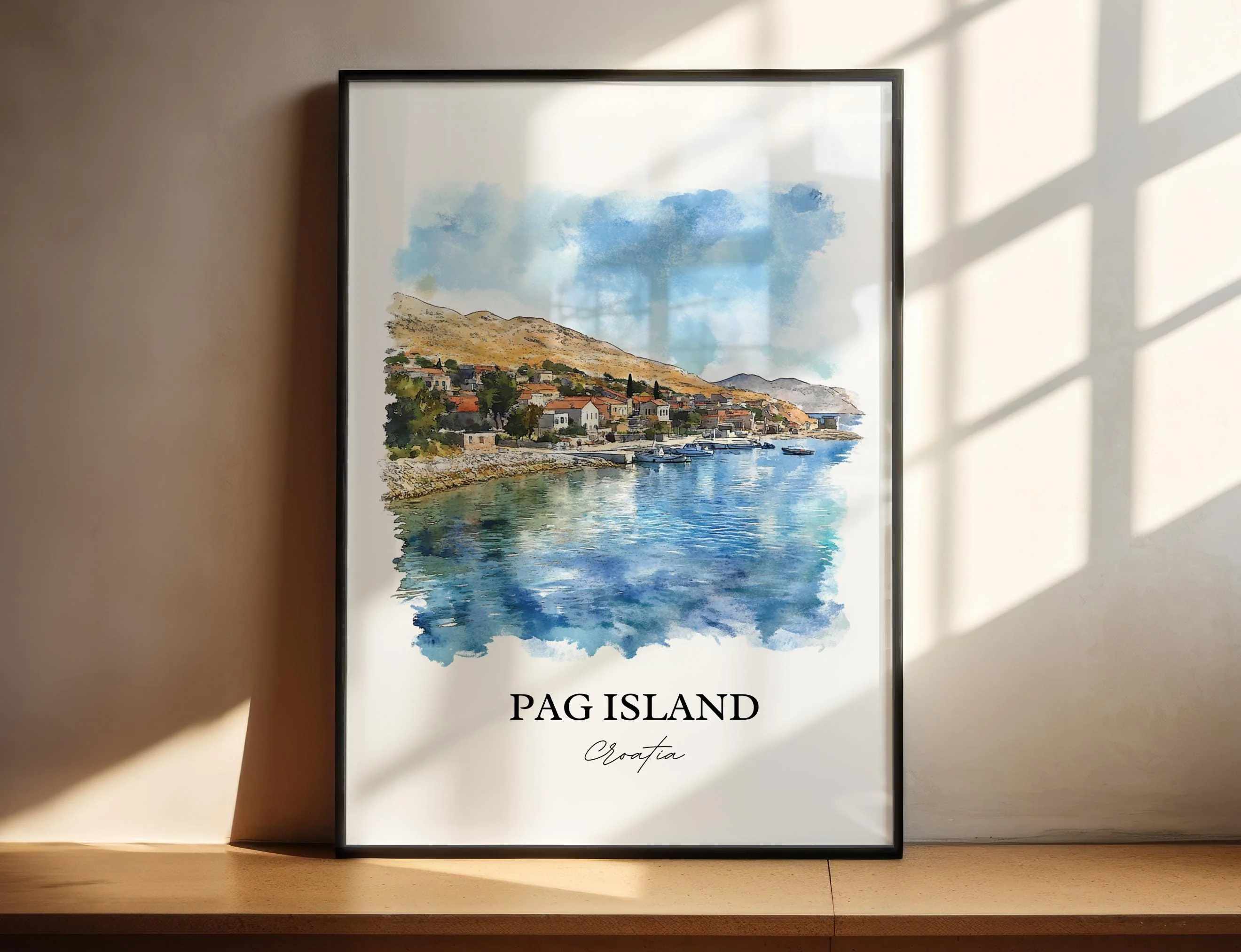 Pag Island, Croatia – Watercolor Art Print