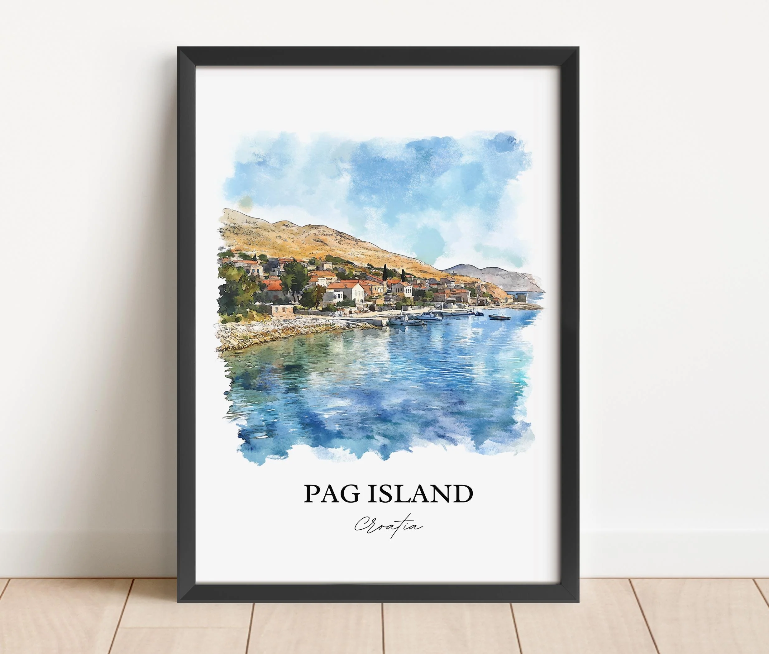 Pag Island, Croatia – Watercolor Art Print - Image 6