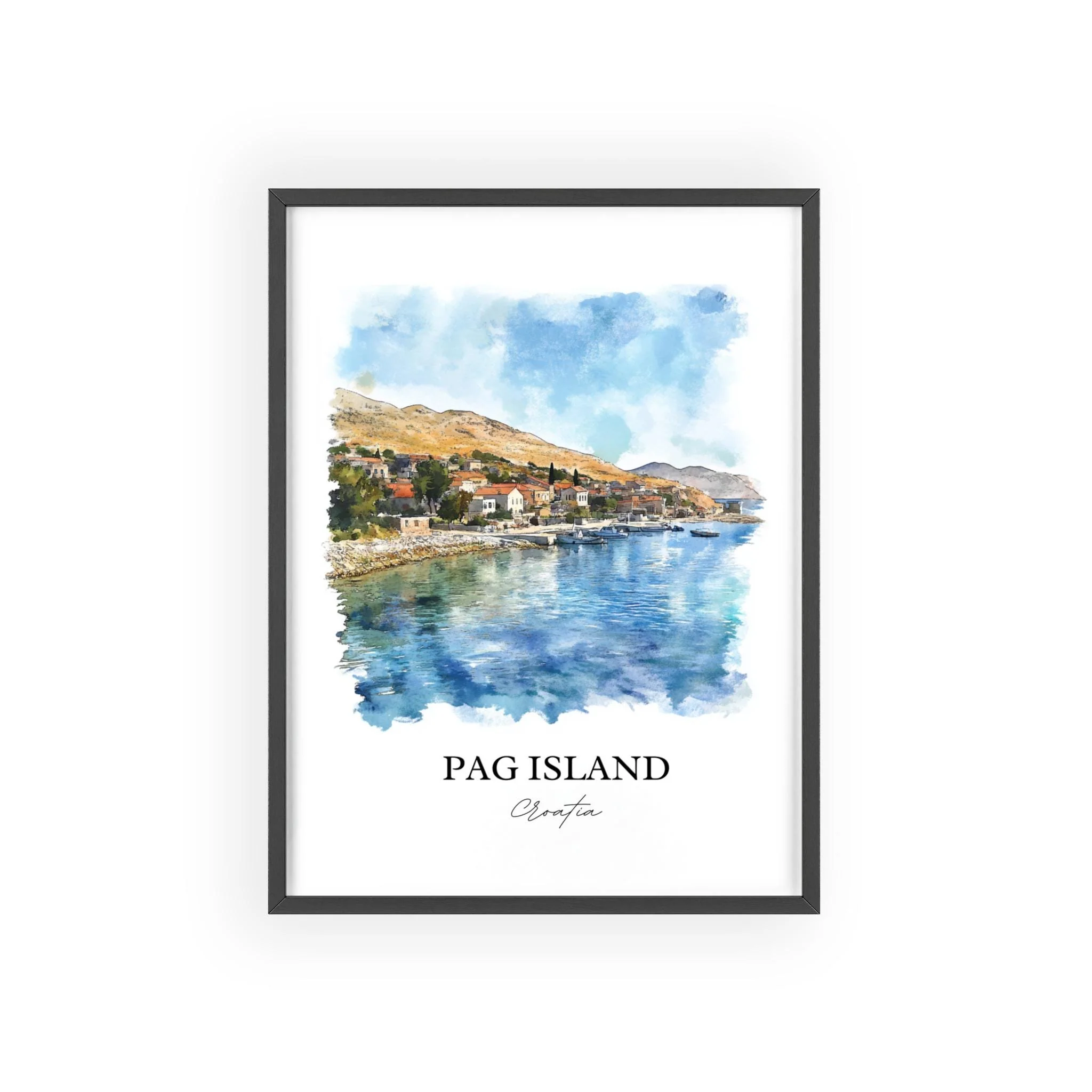Pag Island, Croatia – Watercolor Art Print - Image 7