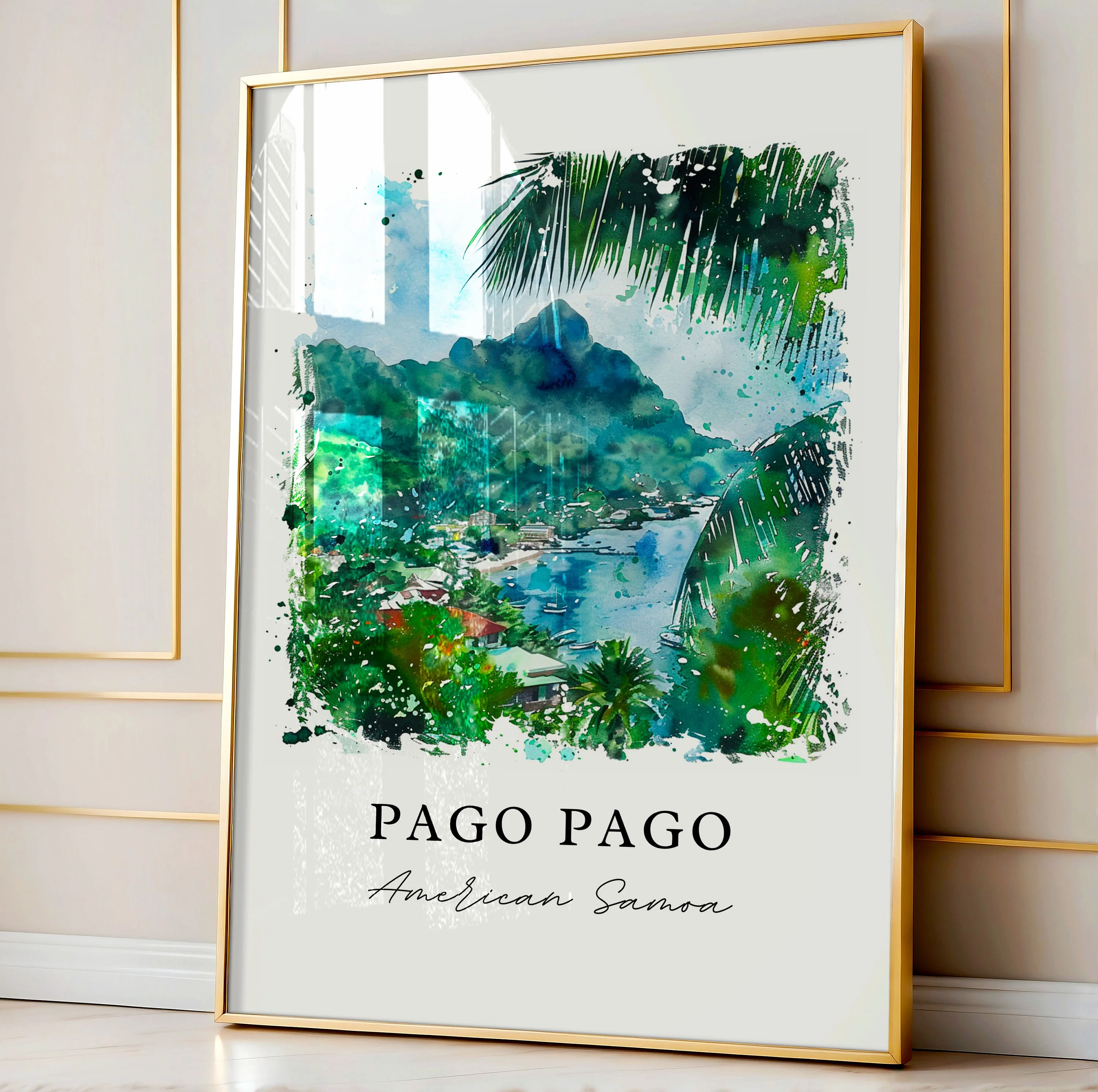 Pago Pago, Papua New Guinea – Watercolor Art Print - Image 4